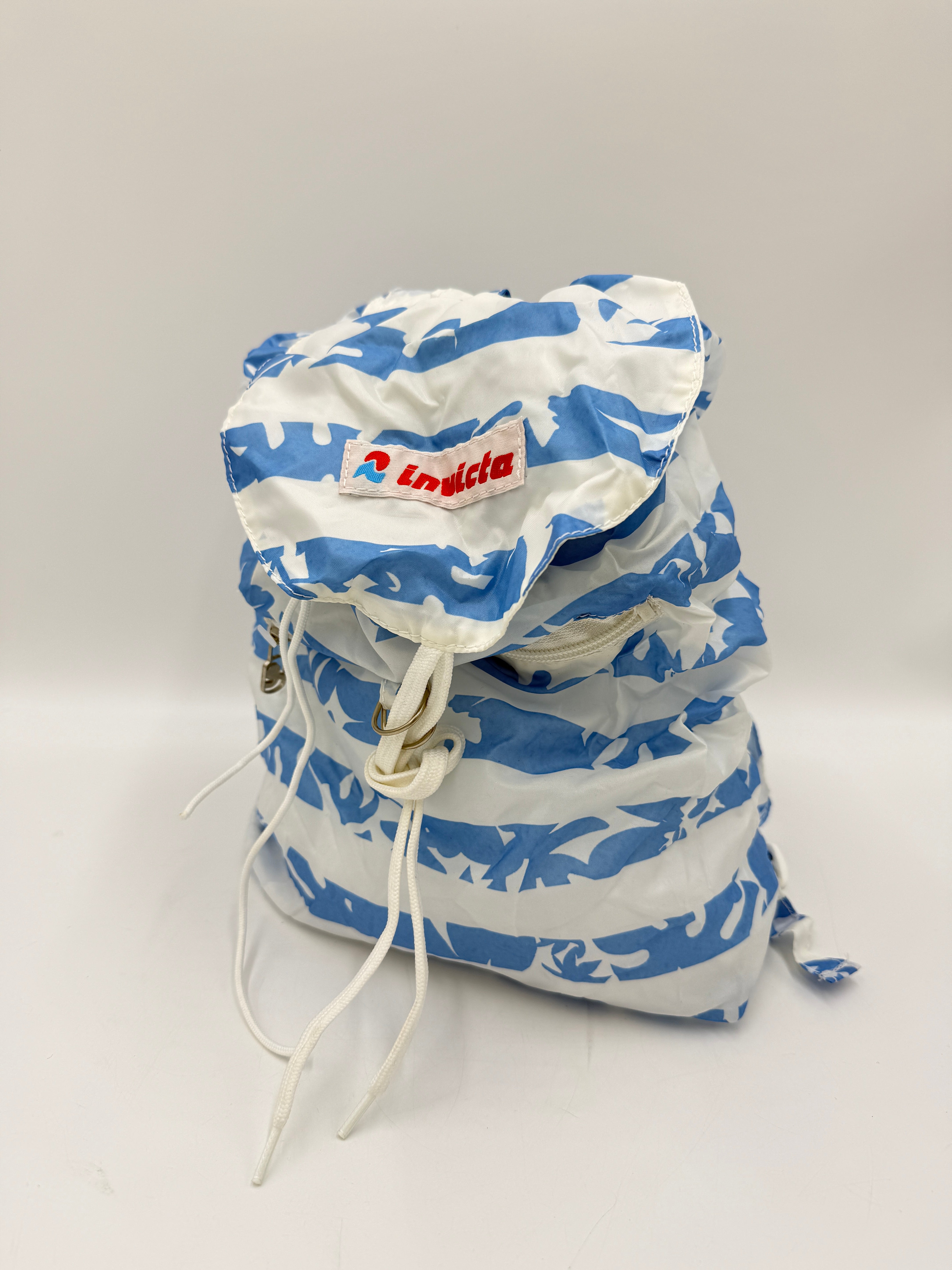 Zainetto Invicta vintage a righe - nylon leggero pieghevole