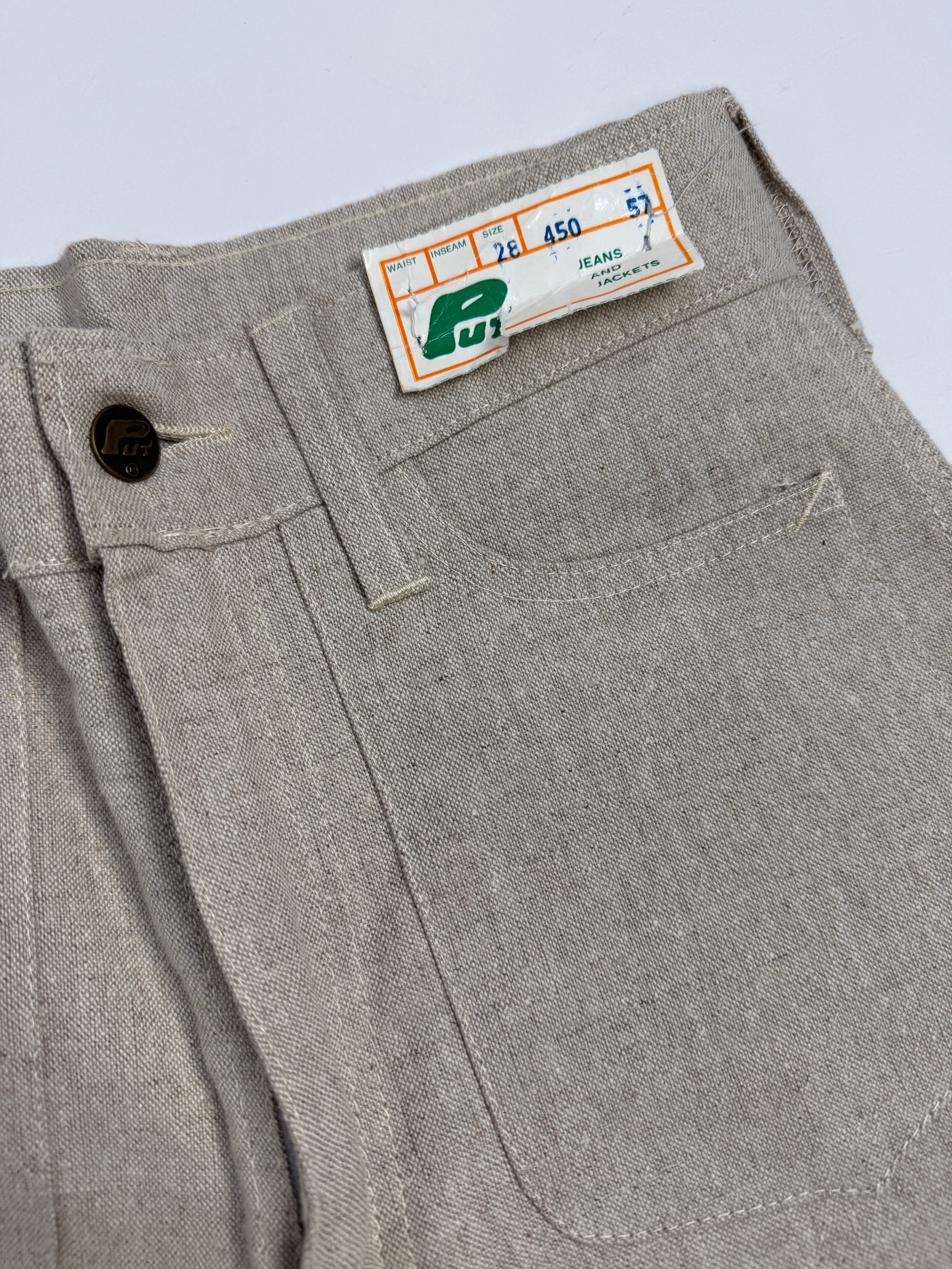 Pantaloni a zampa anni '70 Deadstock - Lino e Cotone