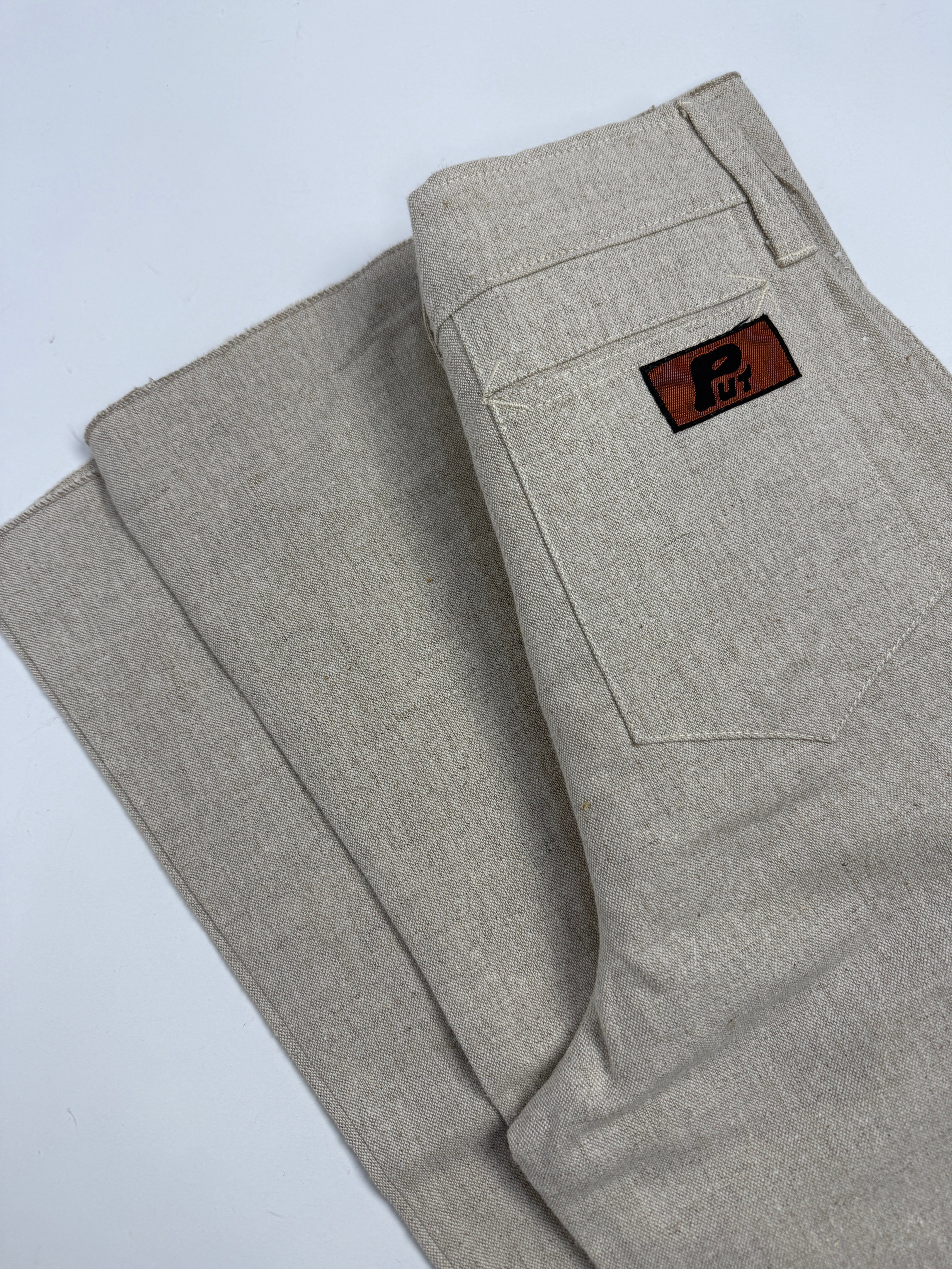 Pantaloni a zampa anni '70 Deadstock - Lino e Cotone