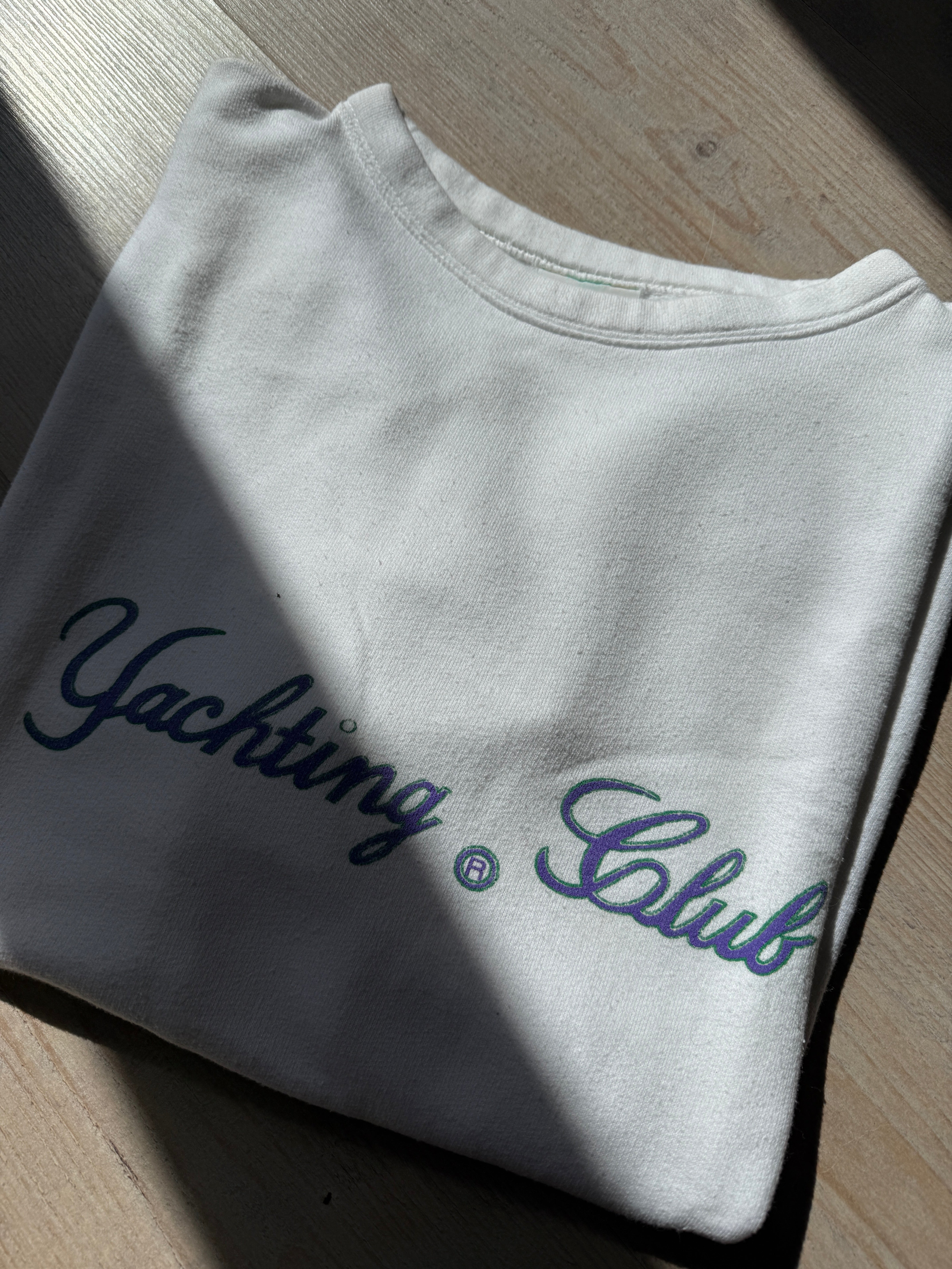 Maglia Vintage Yachting Club in Cotone Bianco