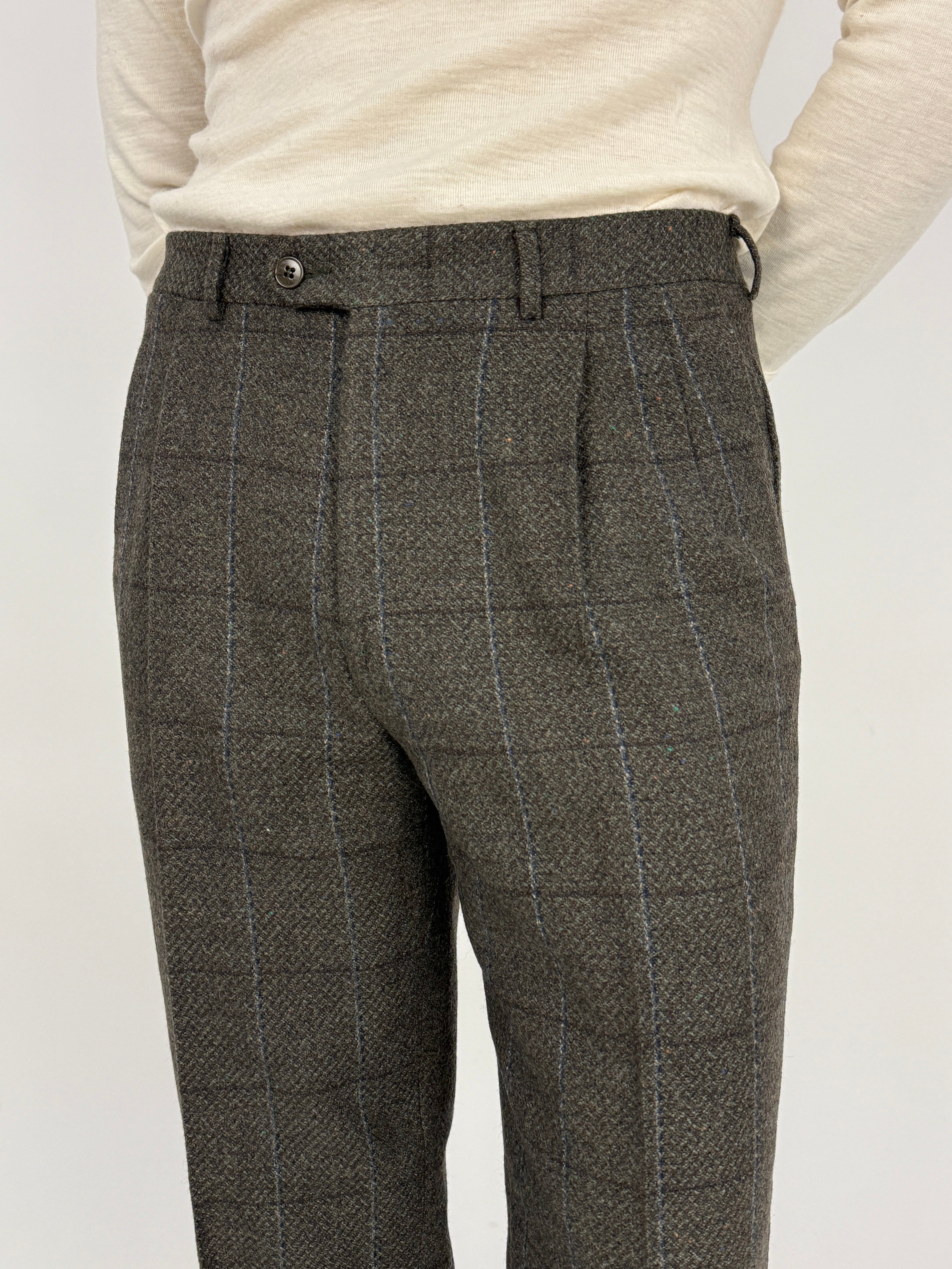 Pantaloni sartoriali anni '70 Chester Bryant - lana a quadri