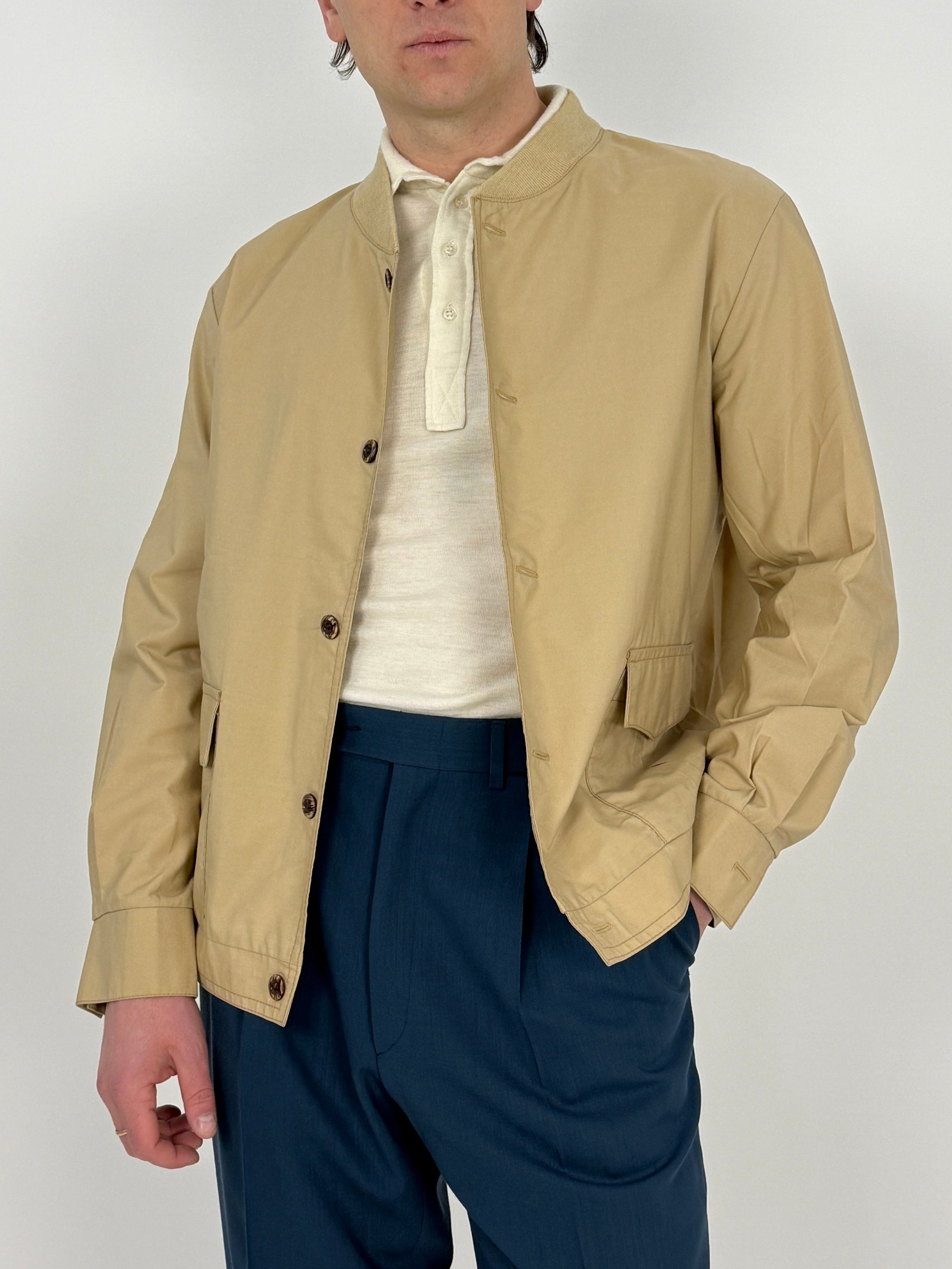 giacca in cotone laurenz trupal anni '70 color beige