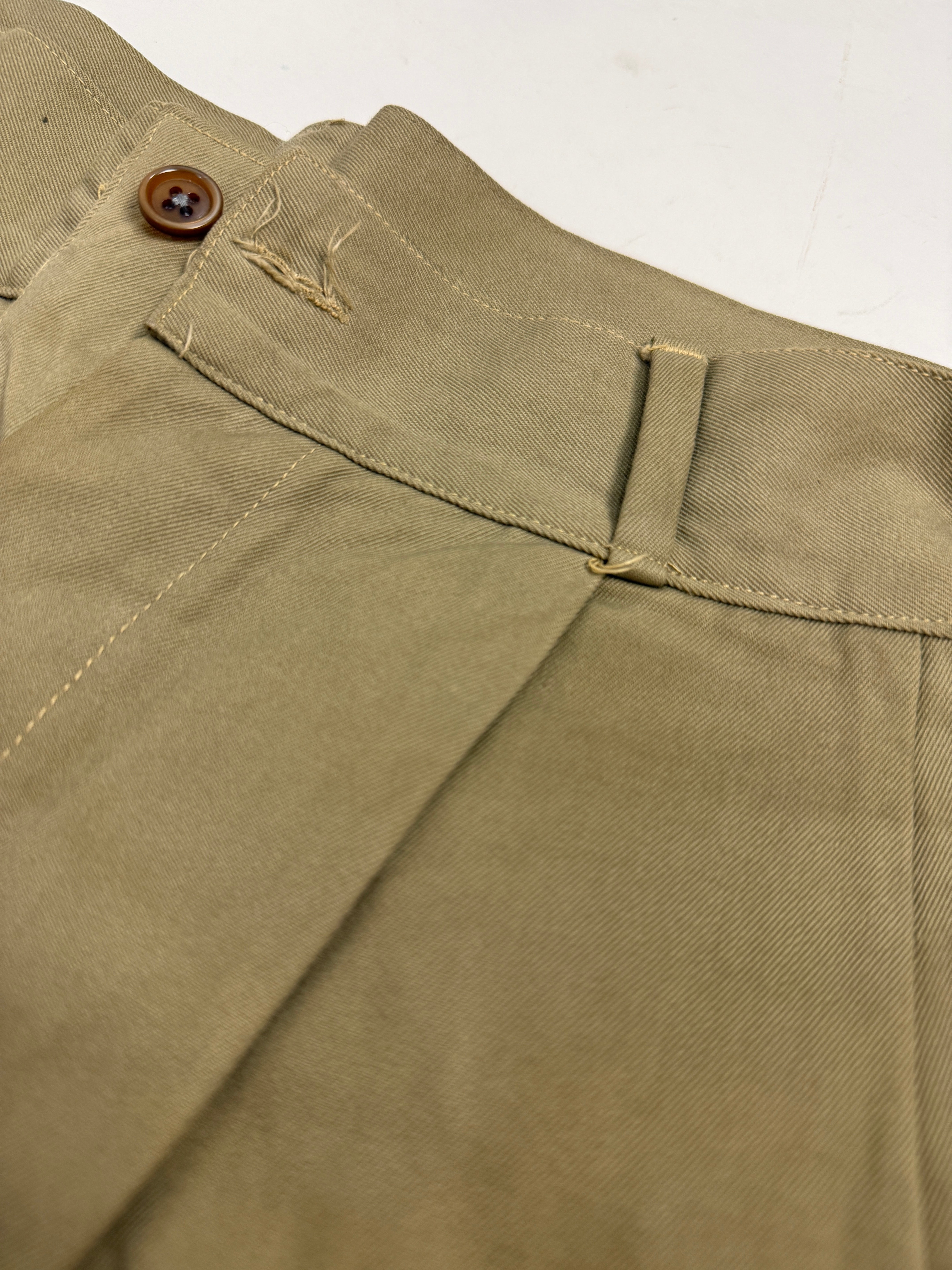 Bermuda Military Cotone Twill Khaki Pince Anni '60 - Taglia 40/S