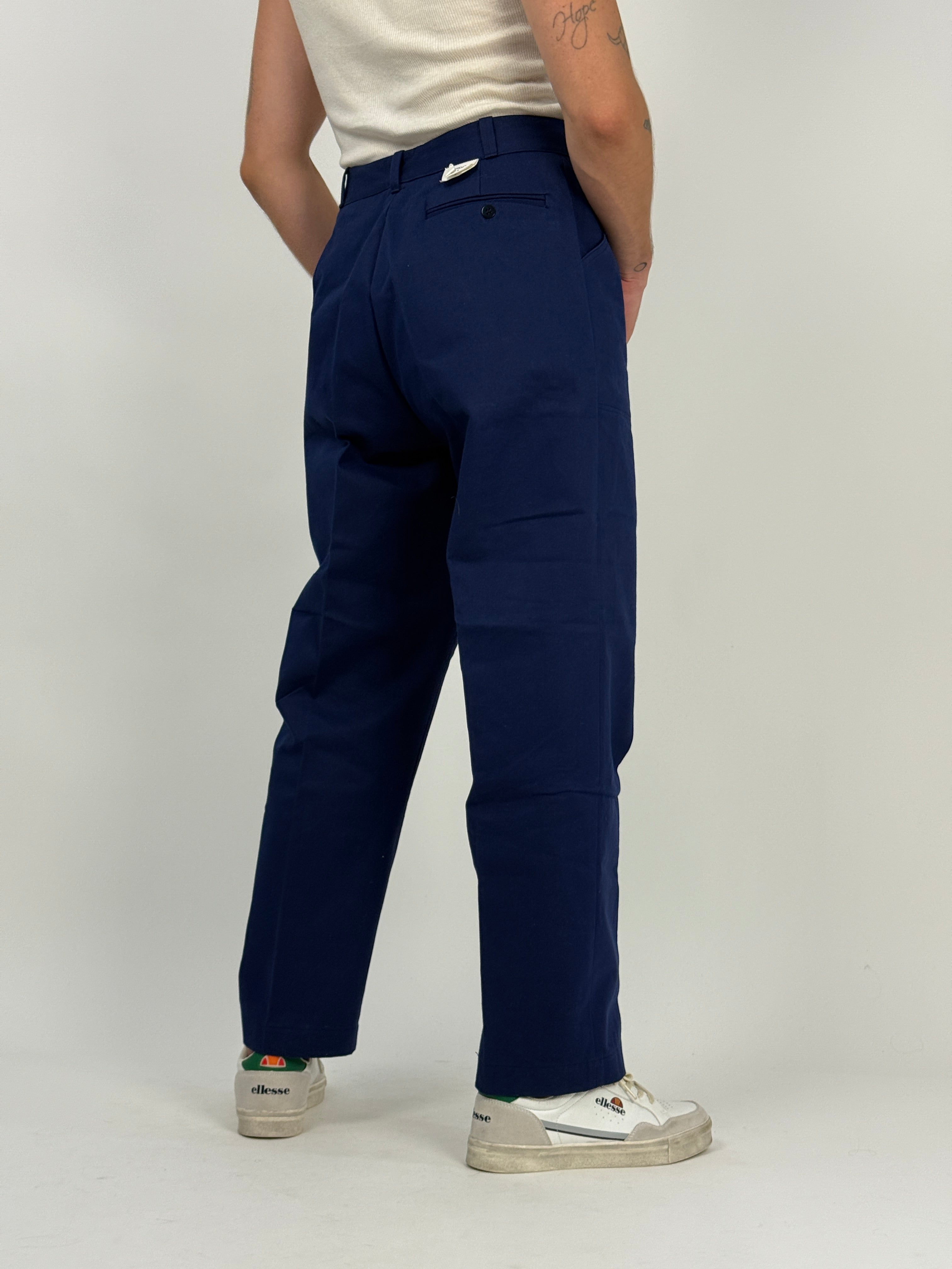 Pantaloni workwear anni ’70 blu navy in twill selvedge cimosa