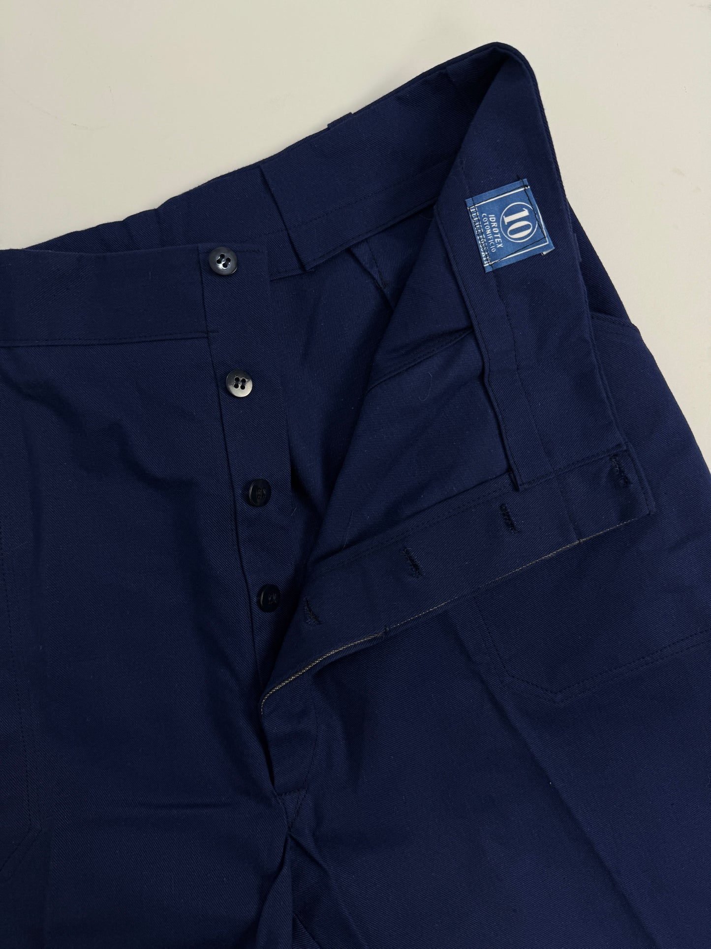 Pantaloni workwear anni ’70 blu navy in twill selvedge cimosa
