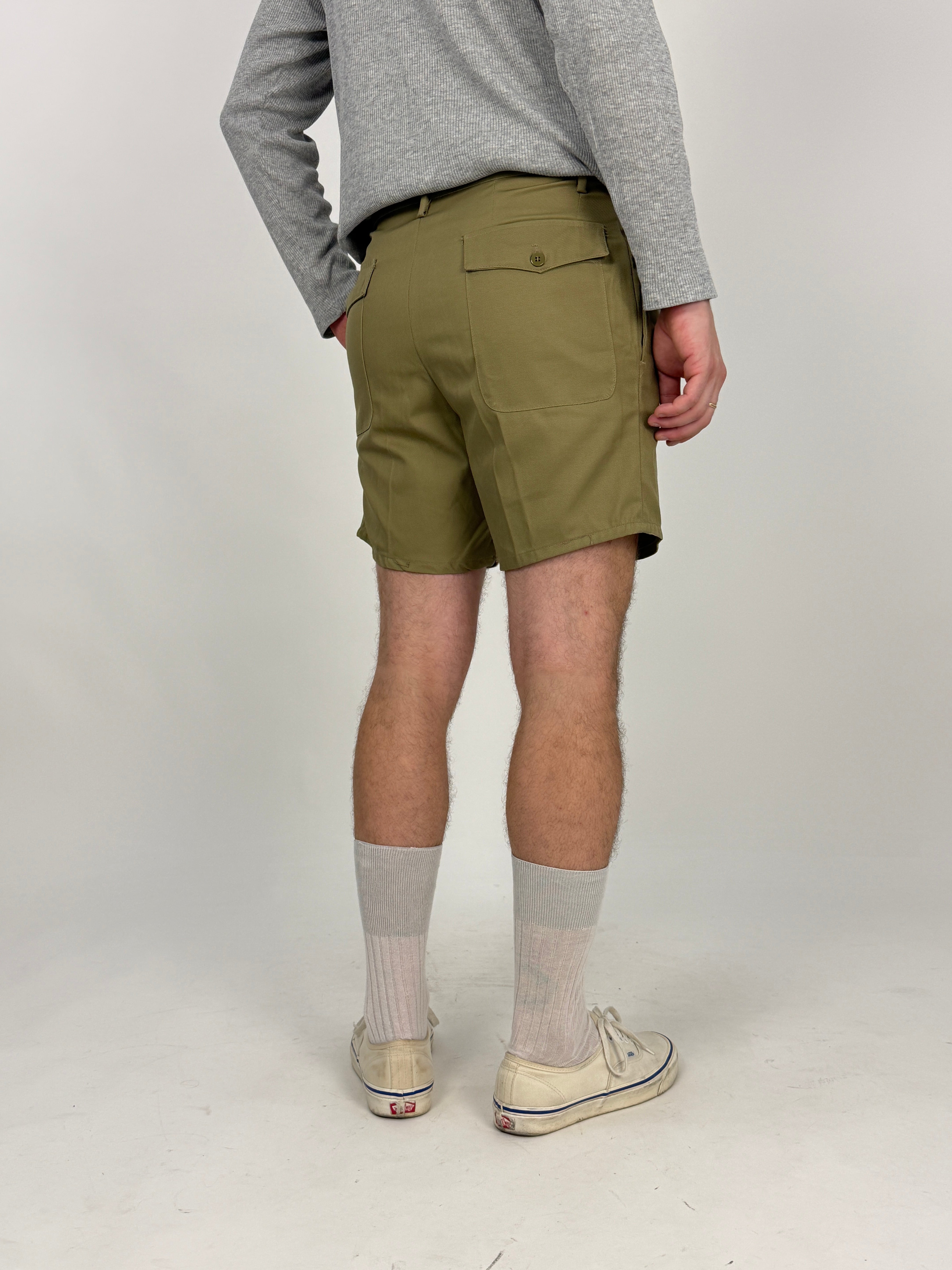 Bermuda Esercito Italiano Cotone Twill Verde Oliva Anni '80 - Taglia 48
