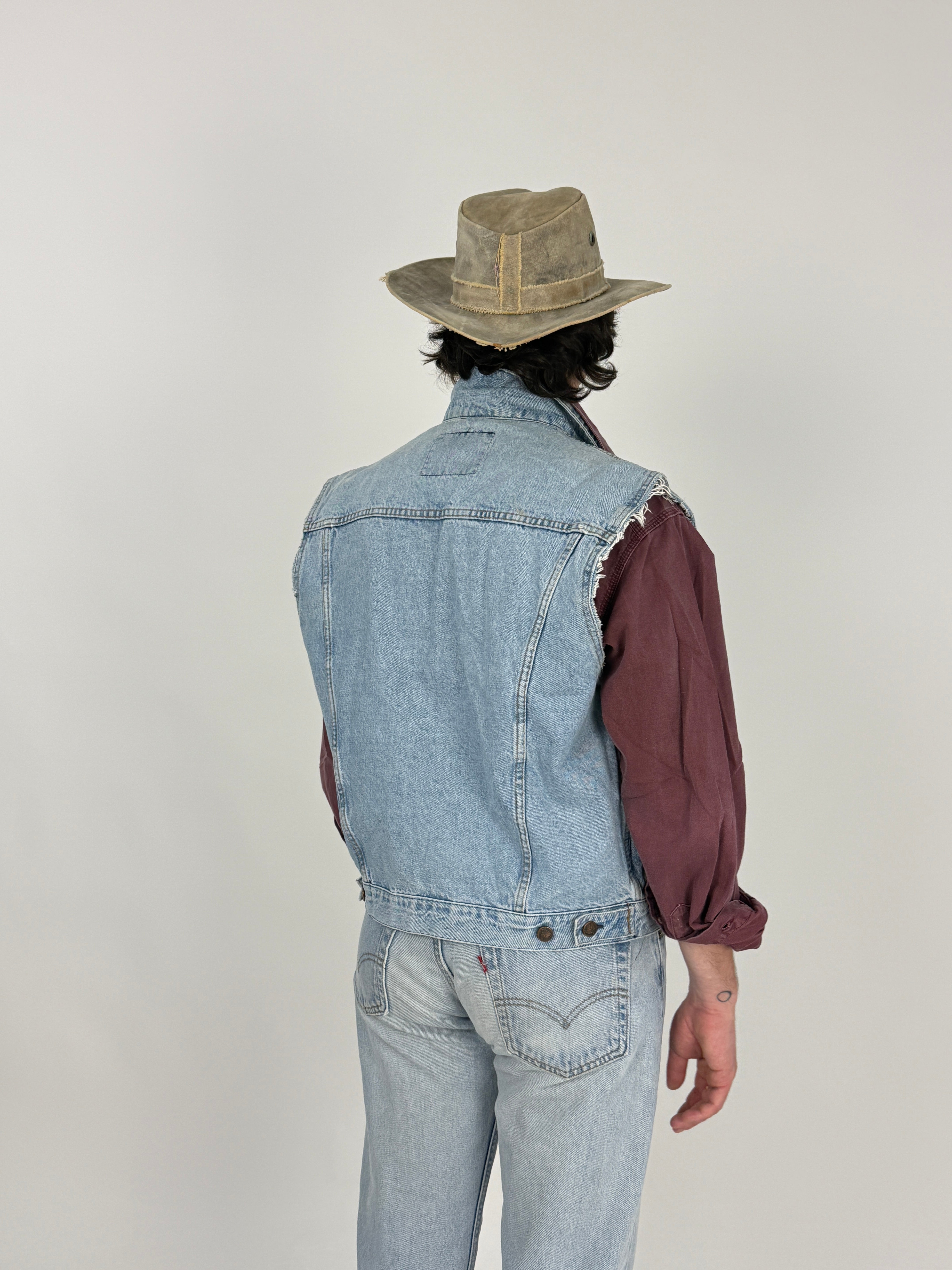Gilet Avirex LTD in Denim Anni '80 - Taglia M