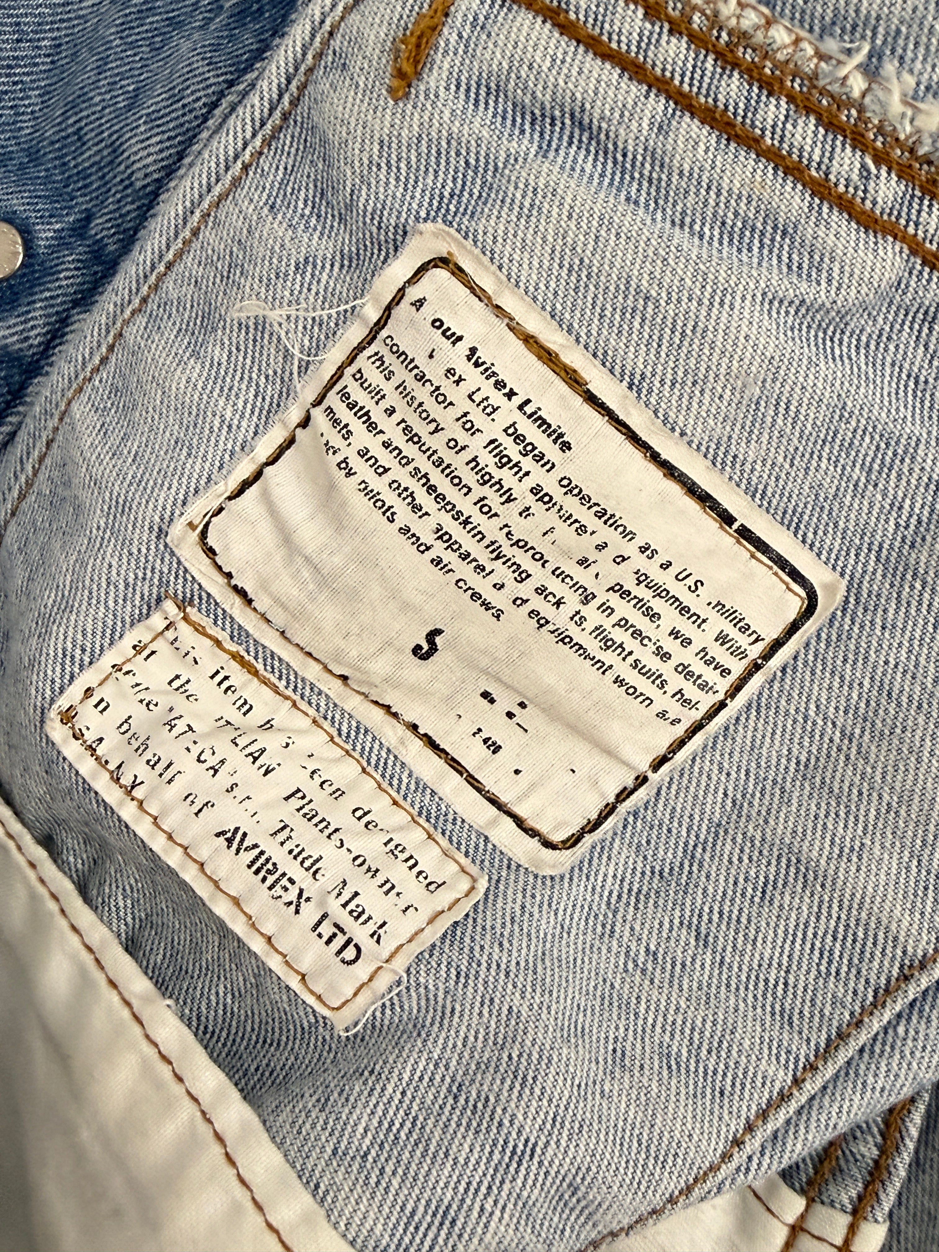 Gilet Avirex LTD in Denim Anni '80 - Taglia M