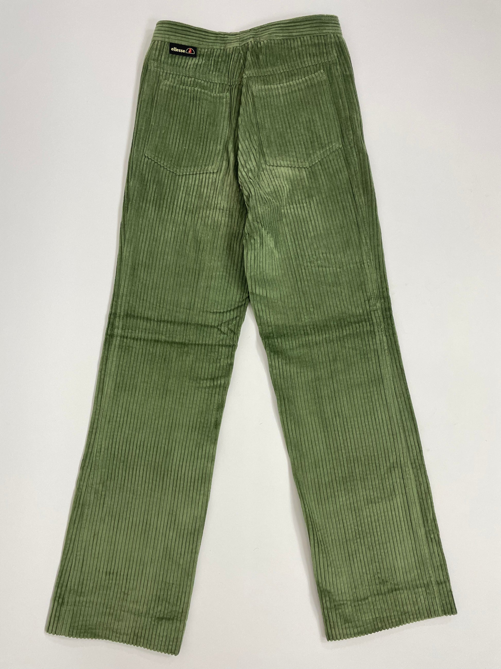 Pantaloni décolleté velluto a coste con toppe, verde fango -  Italia