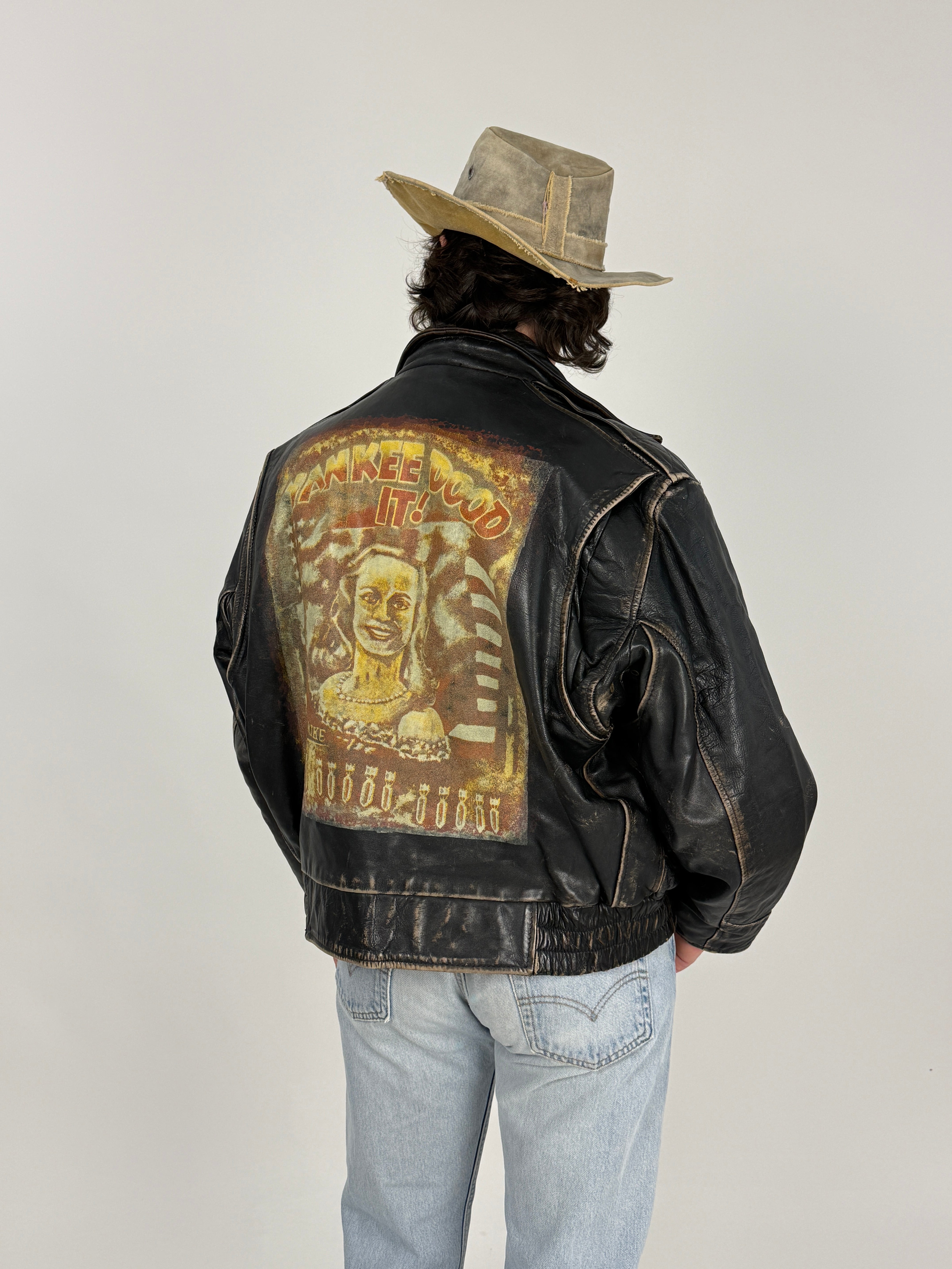 Bomb Boogie Leather Jacket Anni '80/'90 - Taglia M