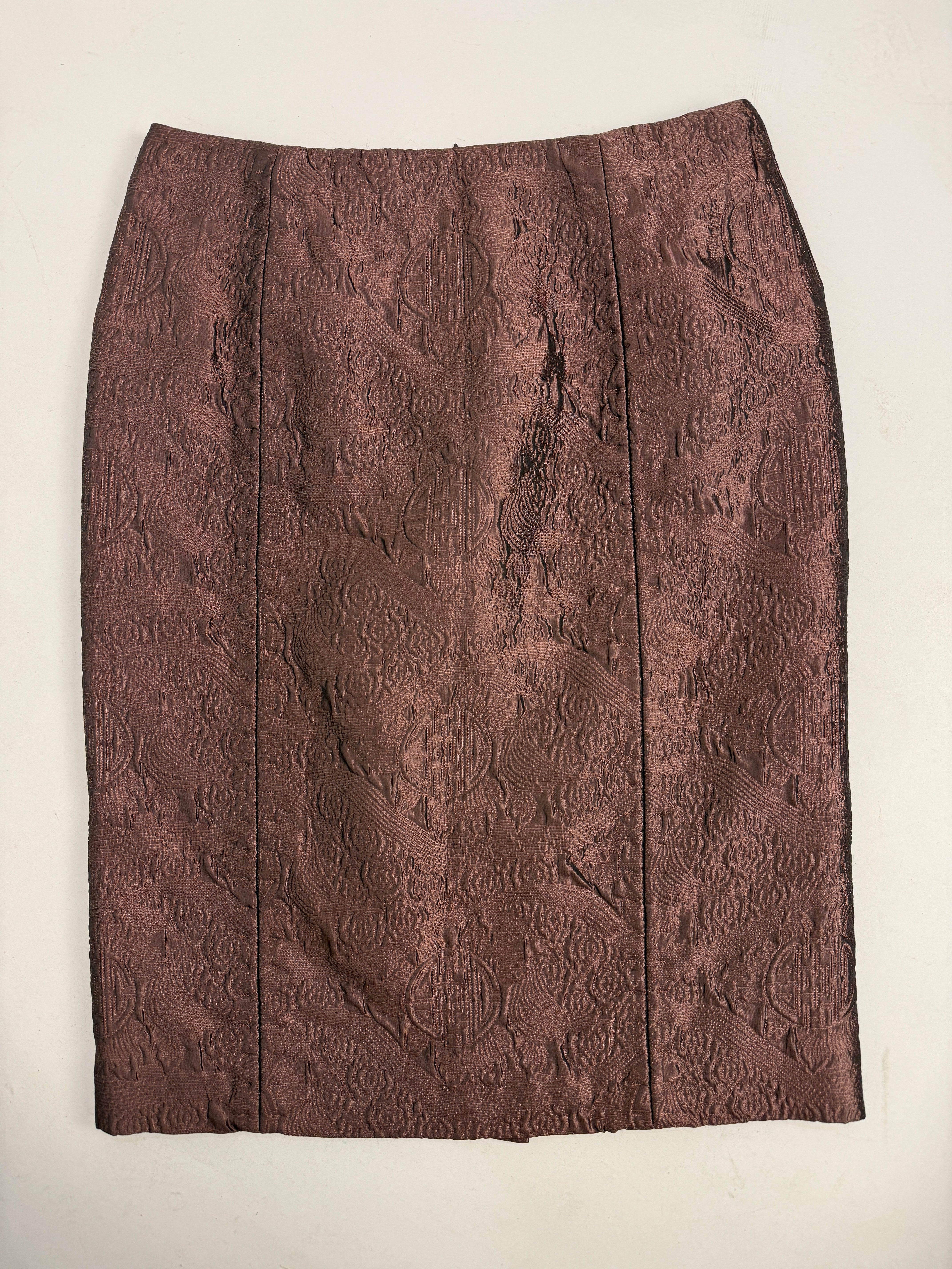 Gonna Yves Saint Laurent Rive Gauche vintage in  broccato di Seta e Lana