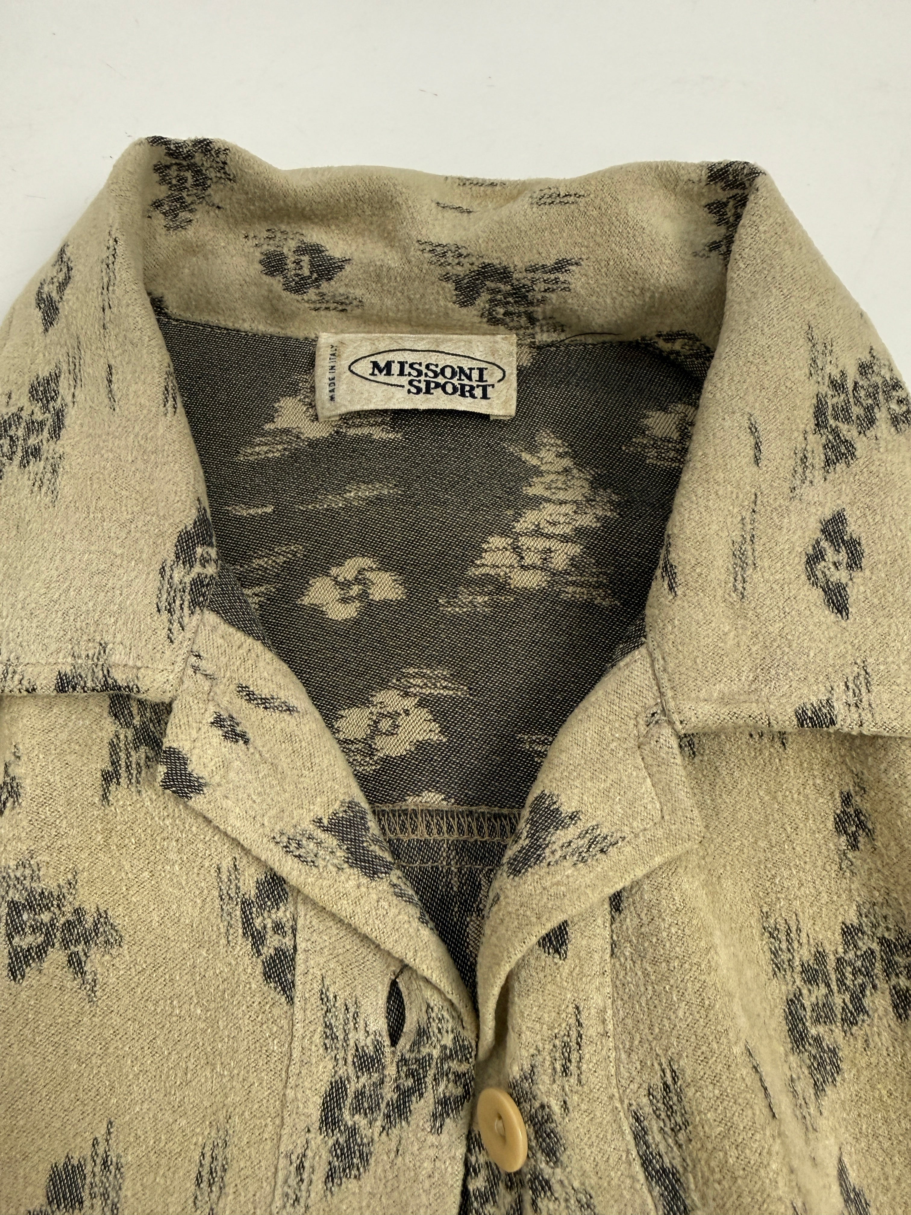 camicia missoni sport vintage da donna color fango