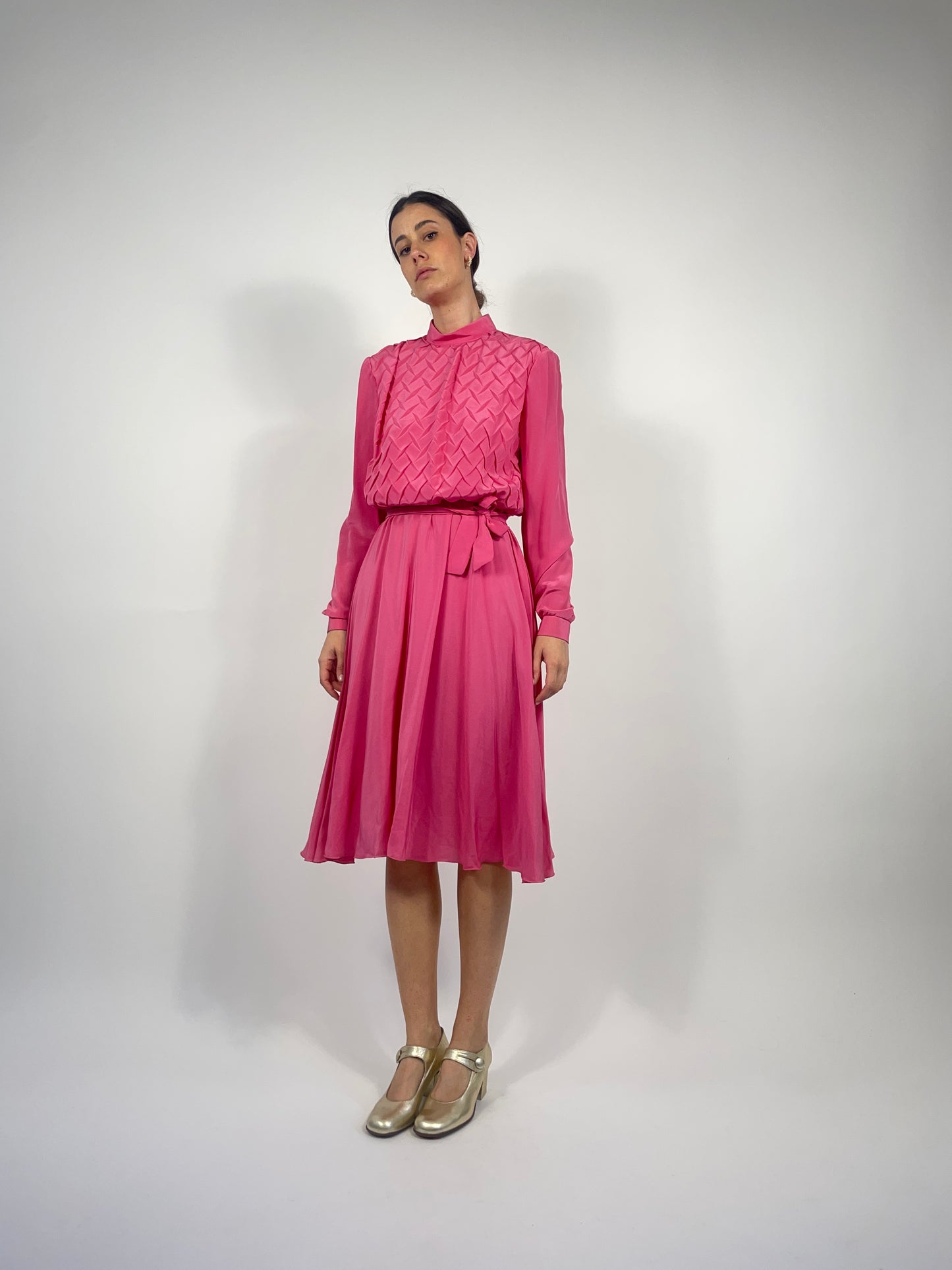 vestito-vintage-in-seta-colore-rosa