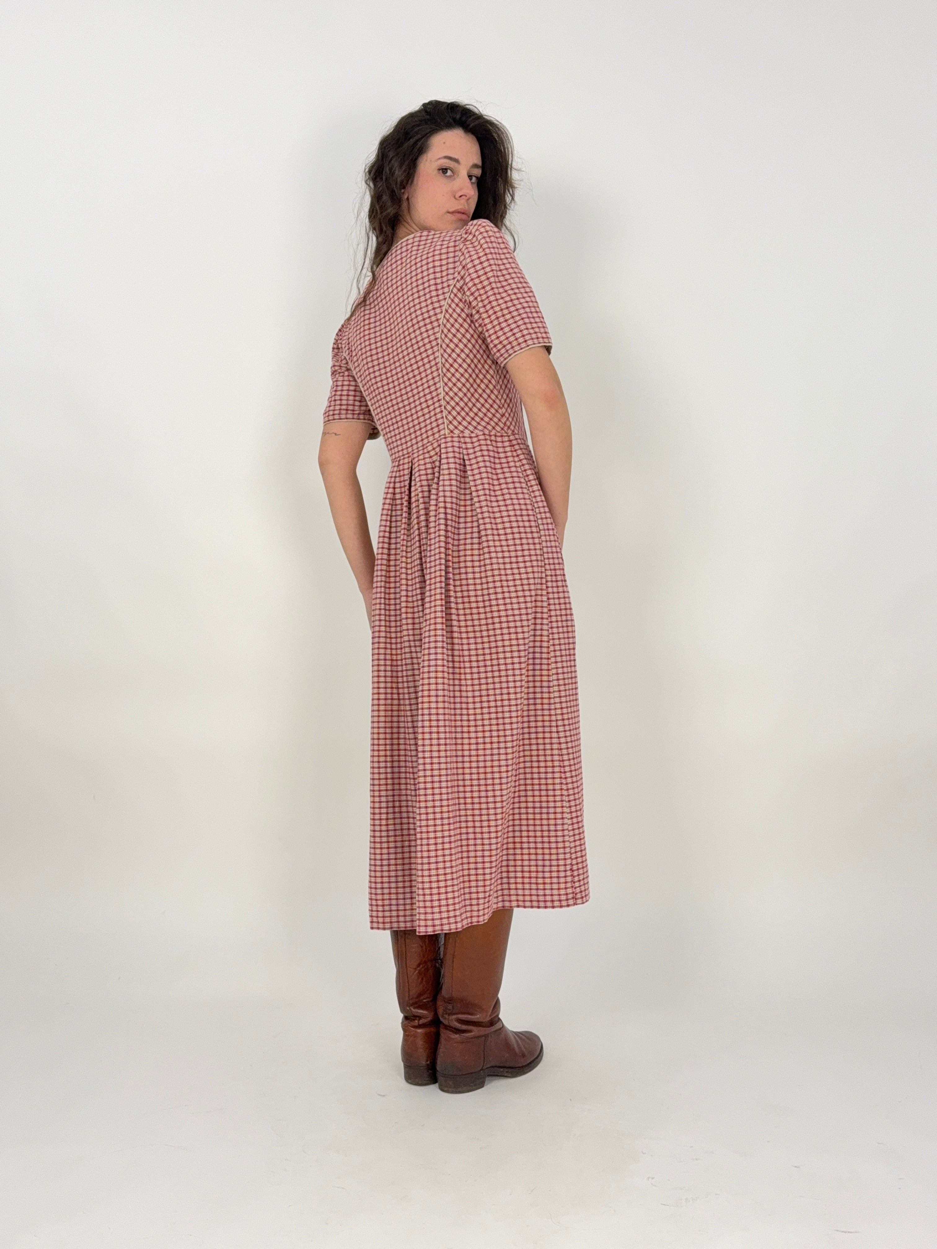 Abito Trachten Tirol vintage a quadretti