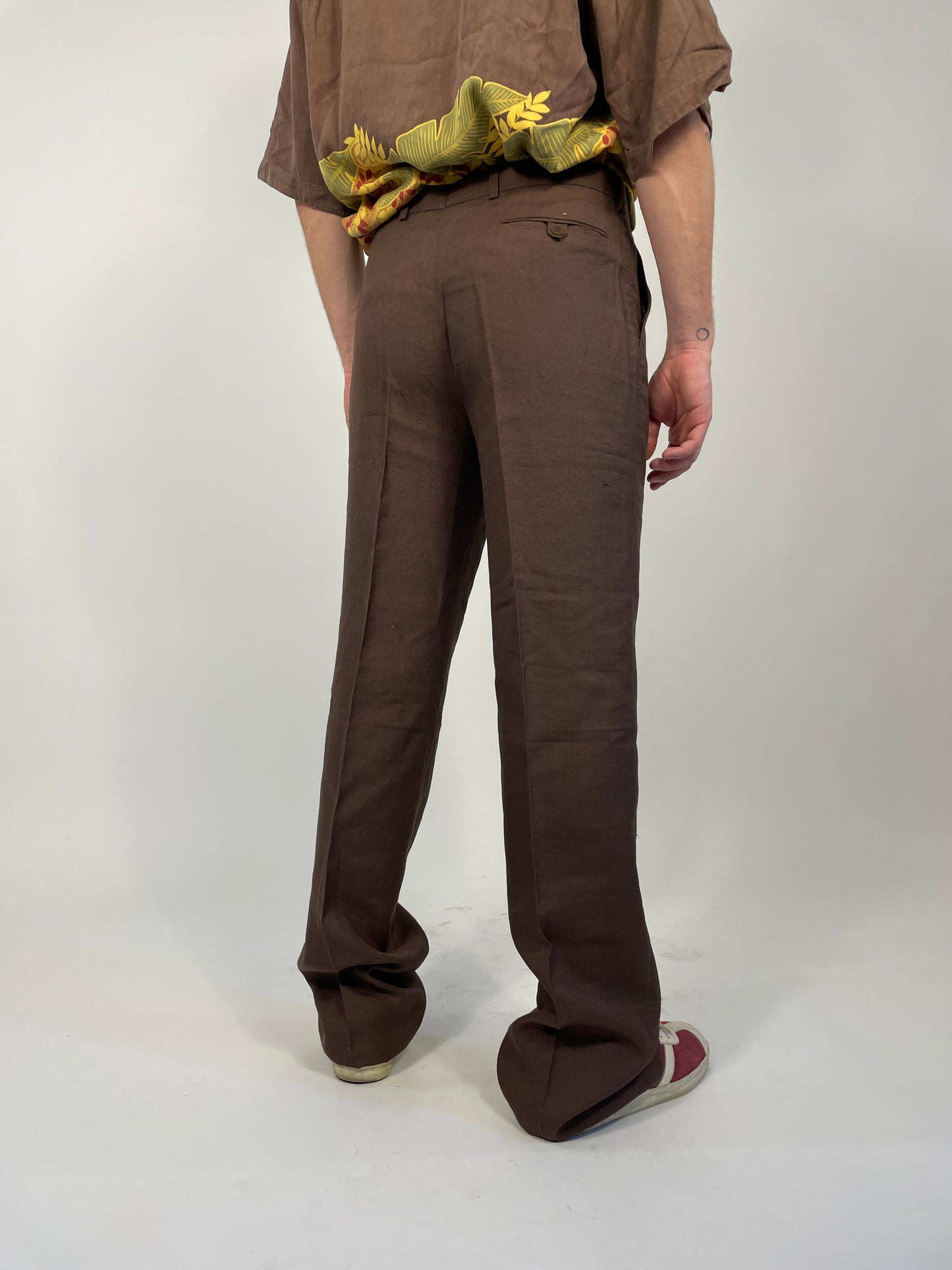 Pantalone anni '70 in misto lino
