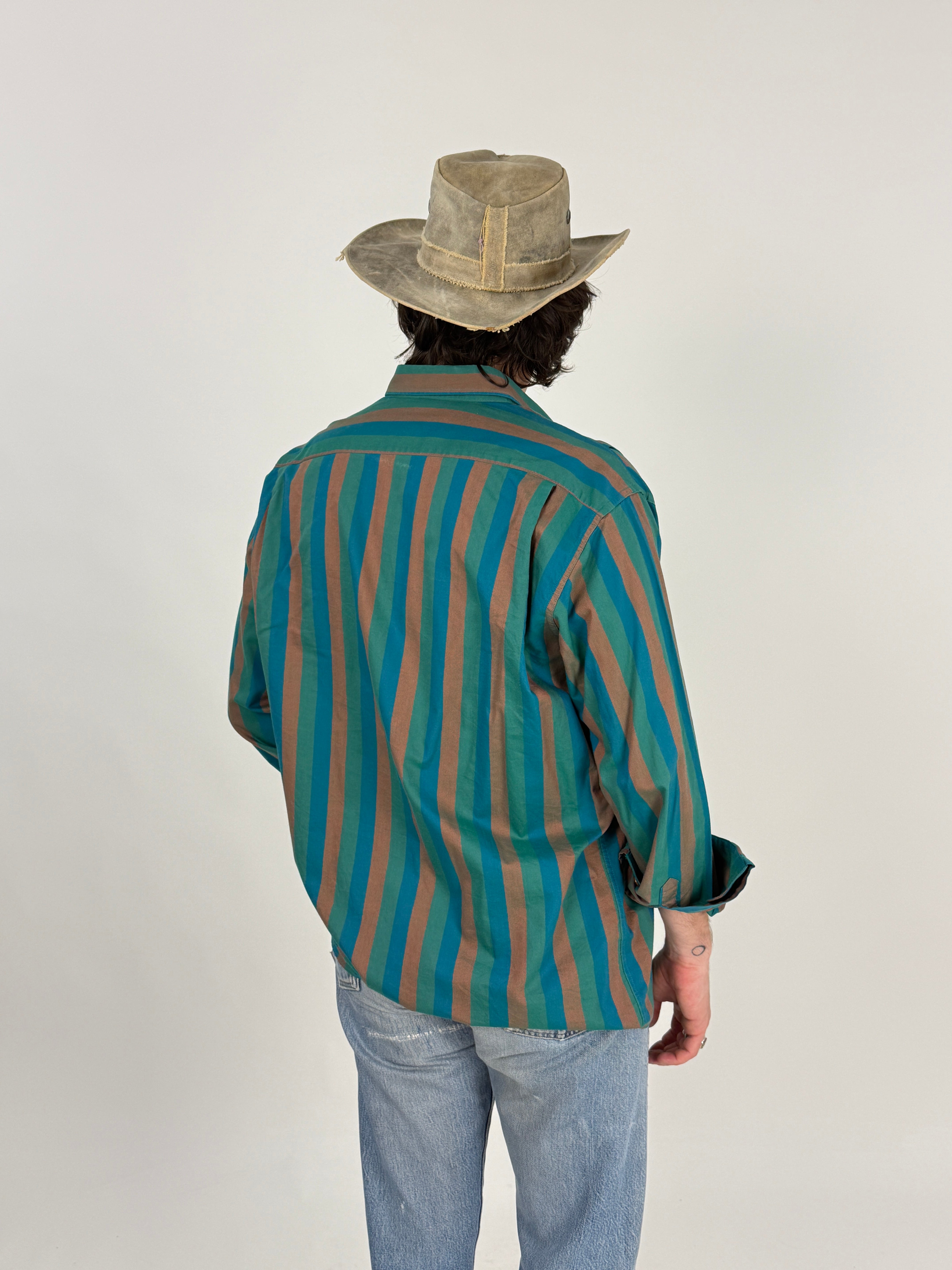 Camicia Yves Saint Laurent Anni '80 a Righe - Taglia L