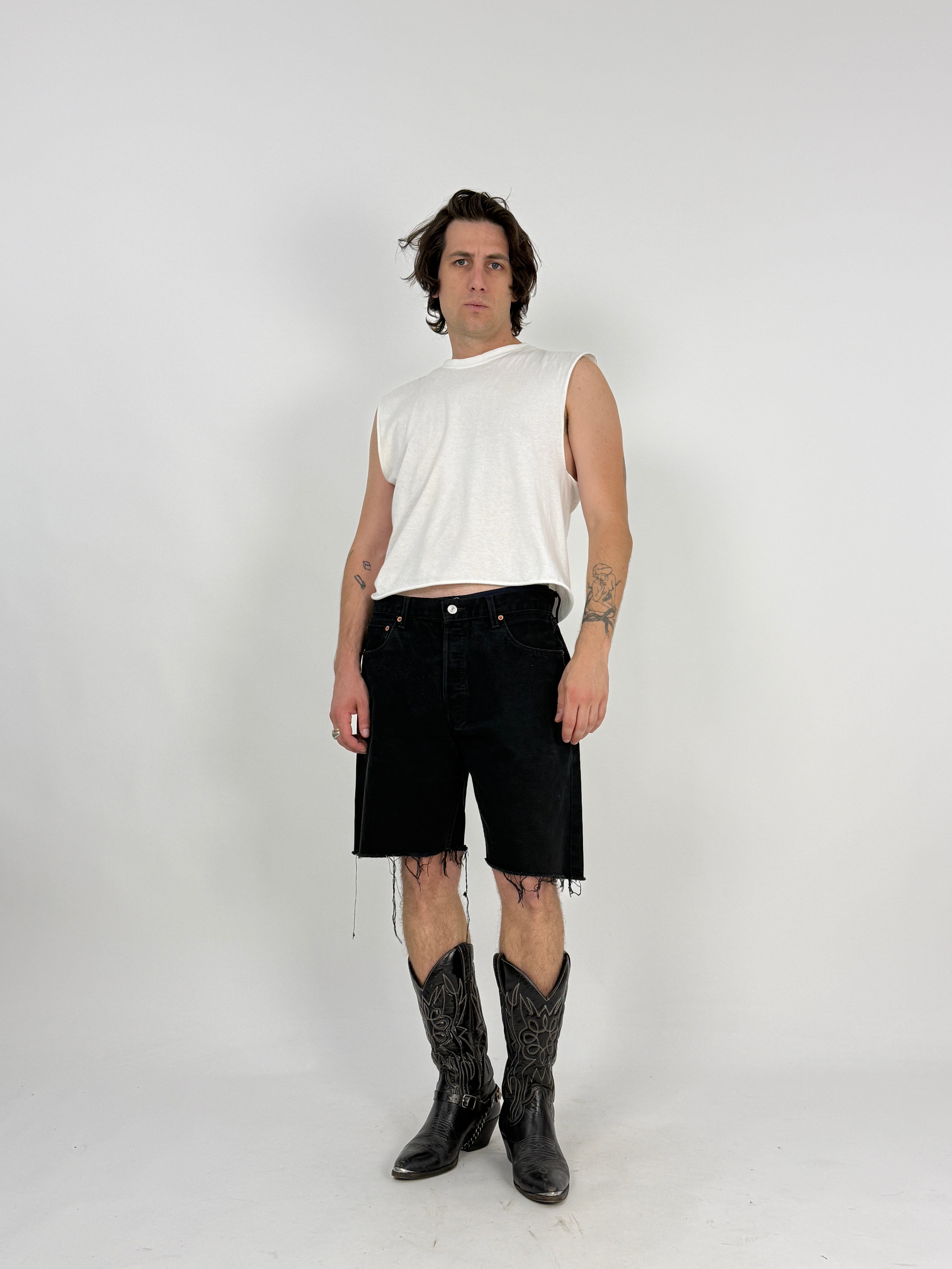 Bermuda Levi's 517 cut-off nero W36 - vista intera modello