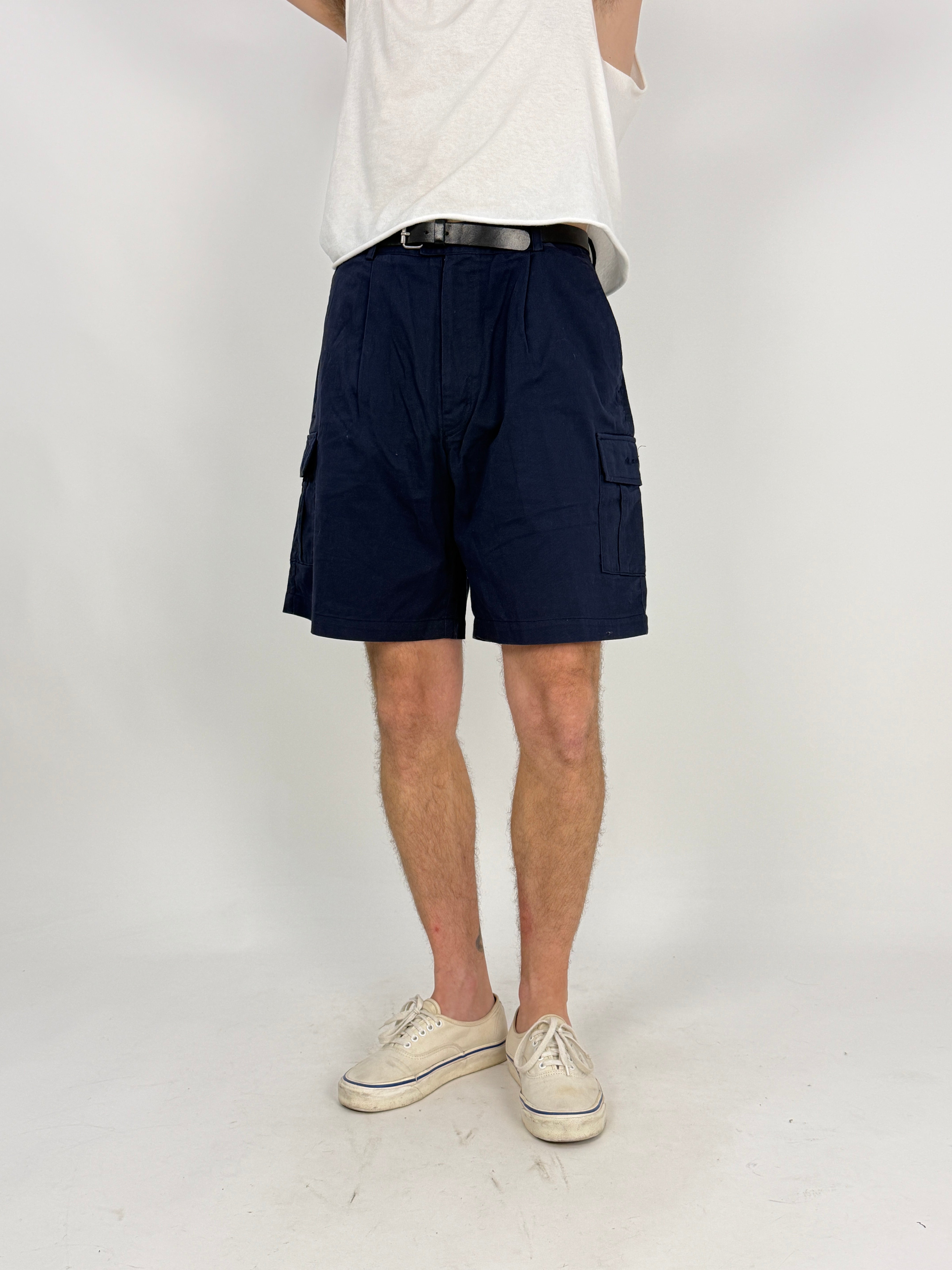 Bermuda cargo Active Line blu navy - vista frontale dettaglio