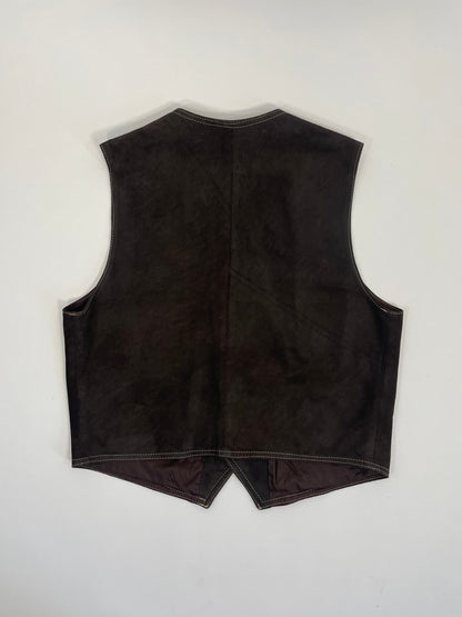 Gilet vintage in vera pelle