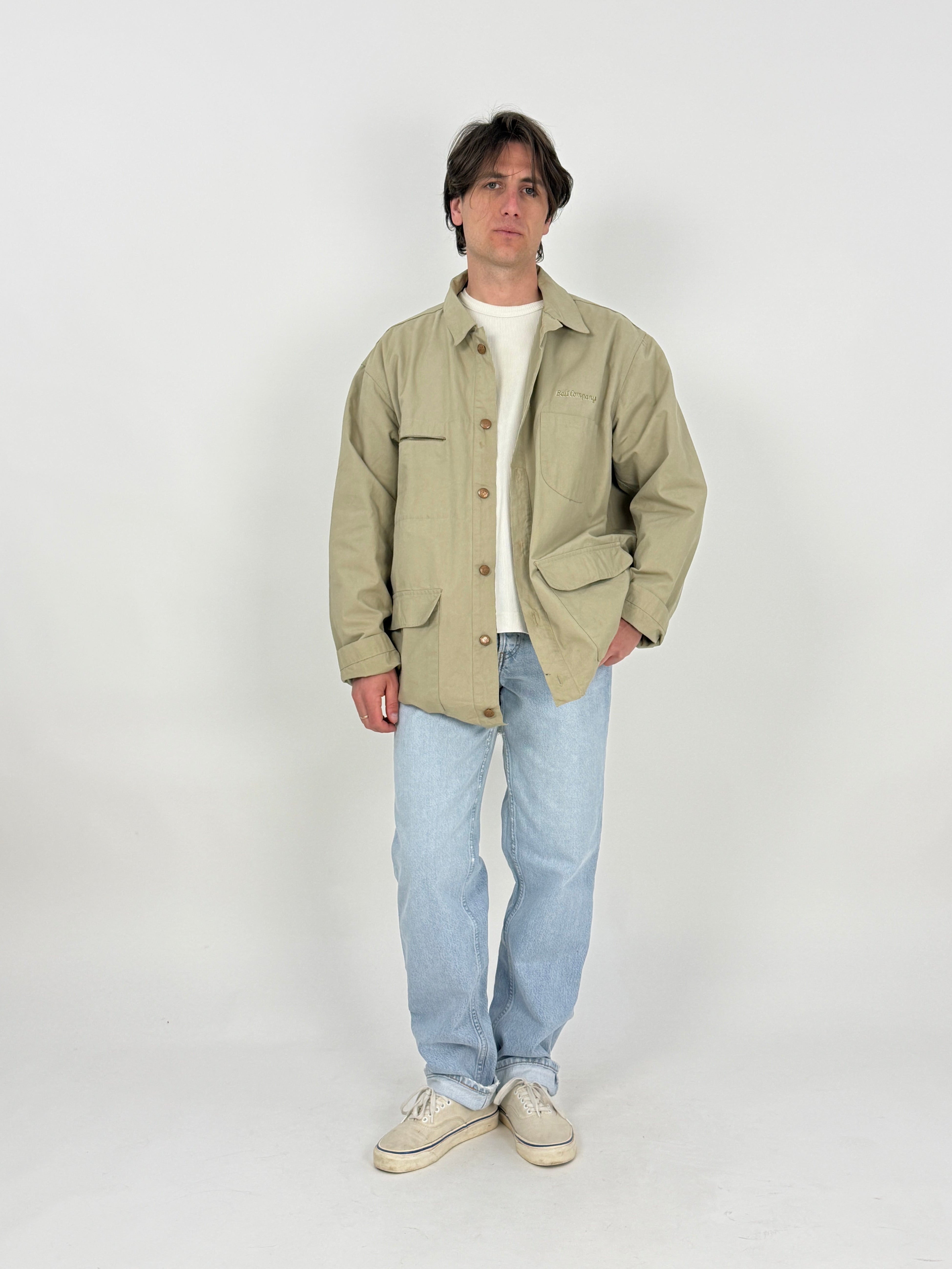 giacca in cotone beige vintage best company by olmes carretti da uomo