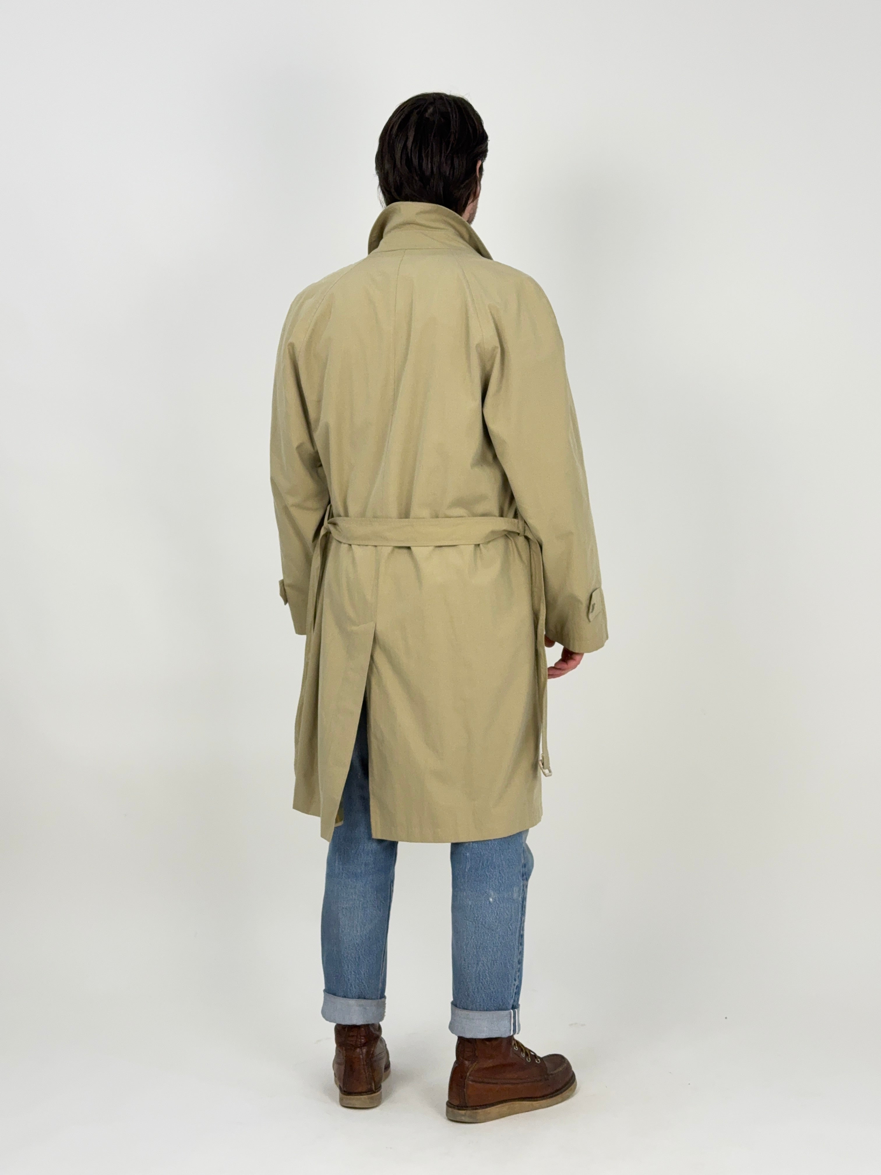 Trench foderato a quadri con cintura