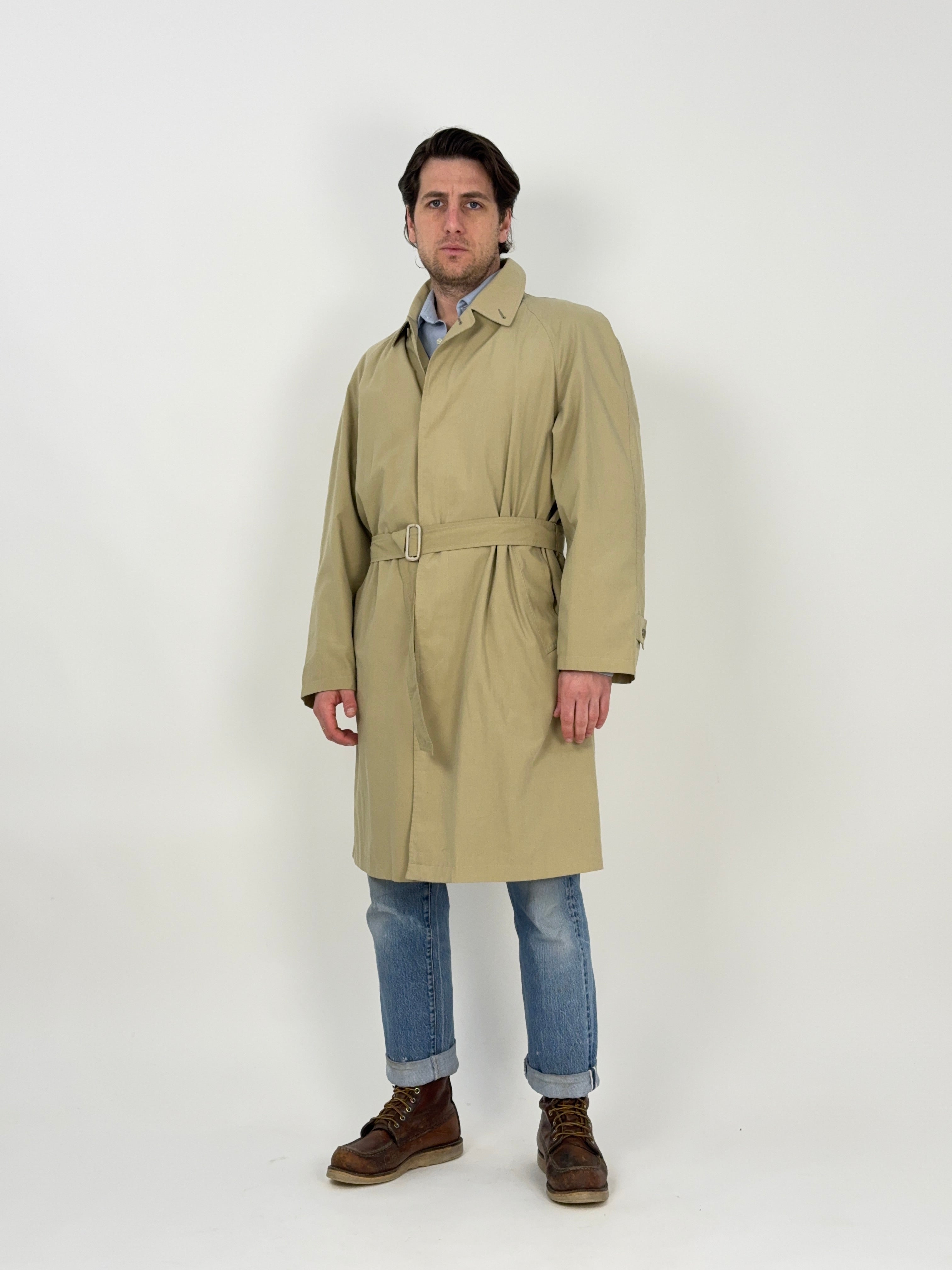 Trench foderato a quadri con cintura