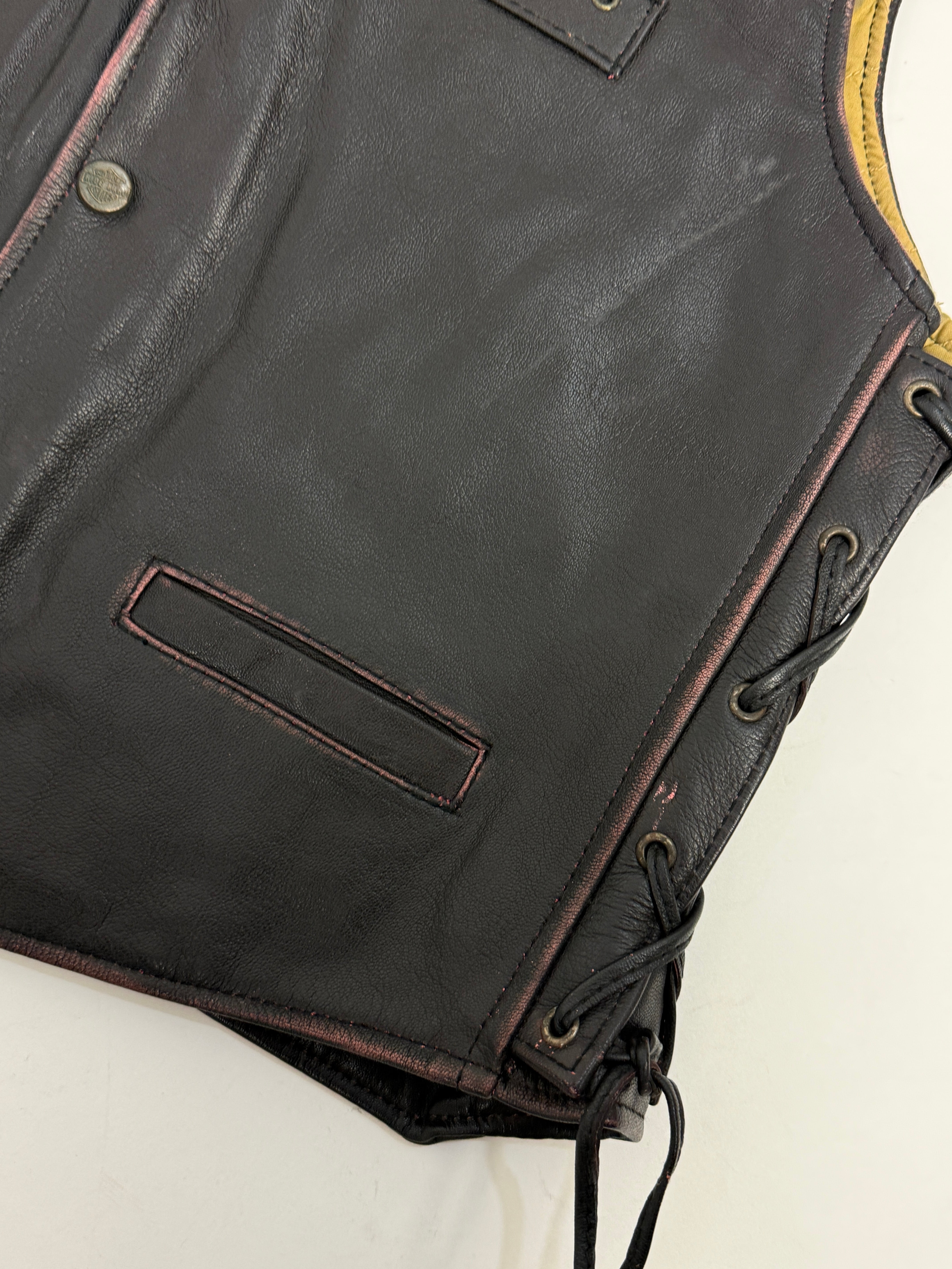 Gilet Biker Vintage in Vera Pelle - Taglia L