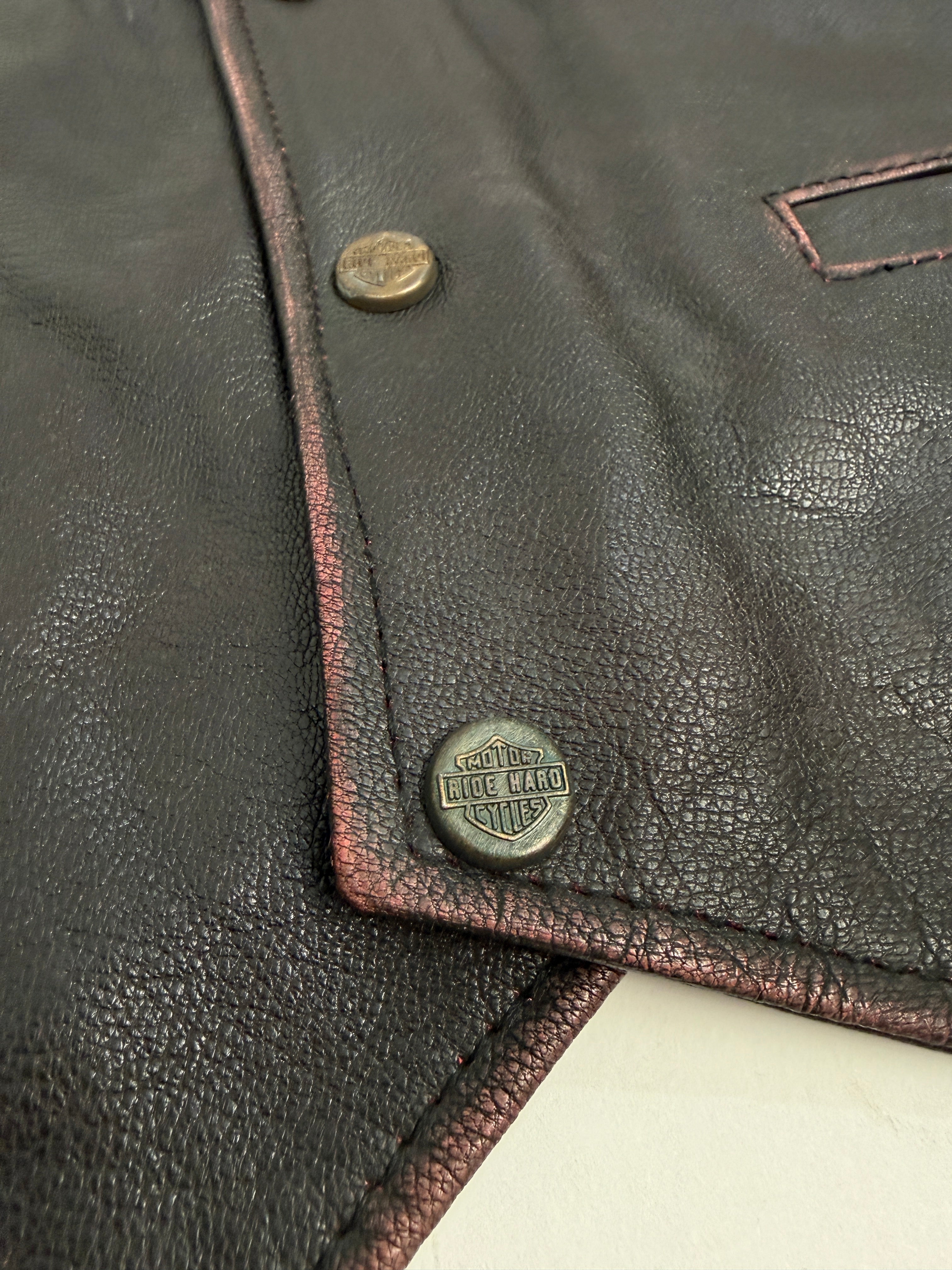 Gilet Biker Vintage in Vera Pelle - Taglia L