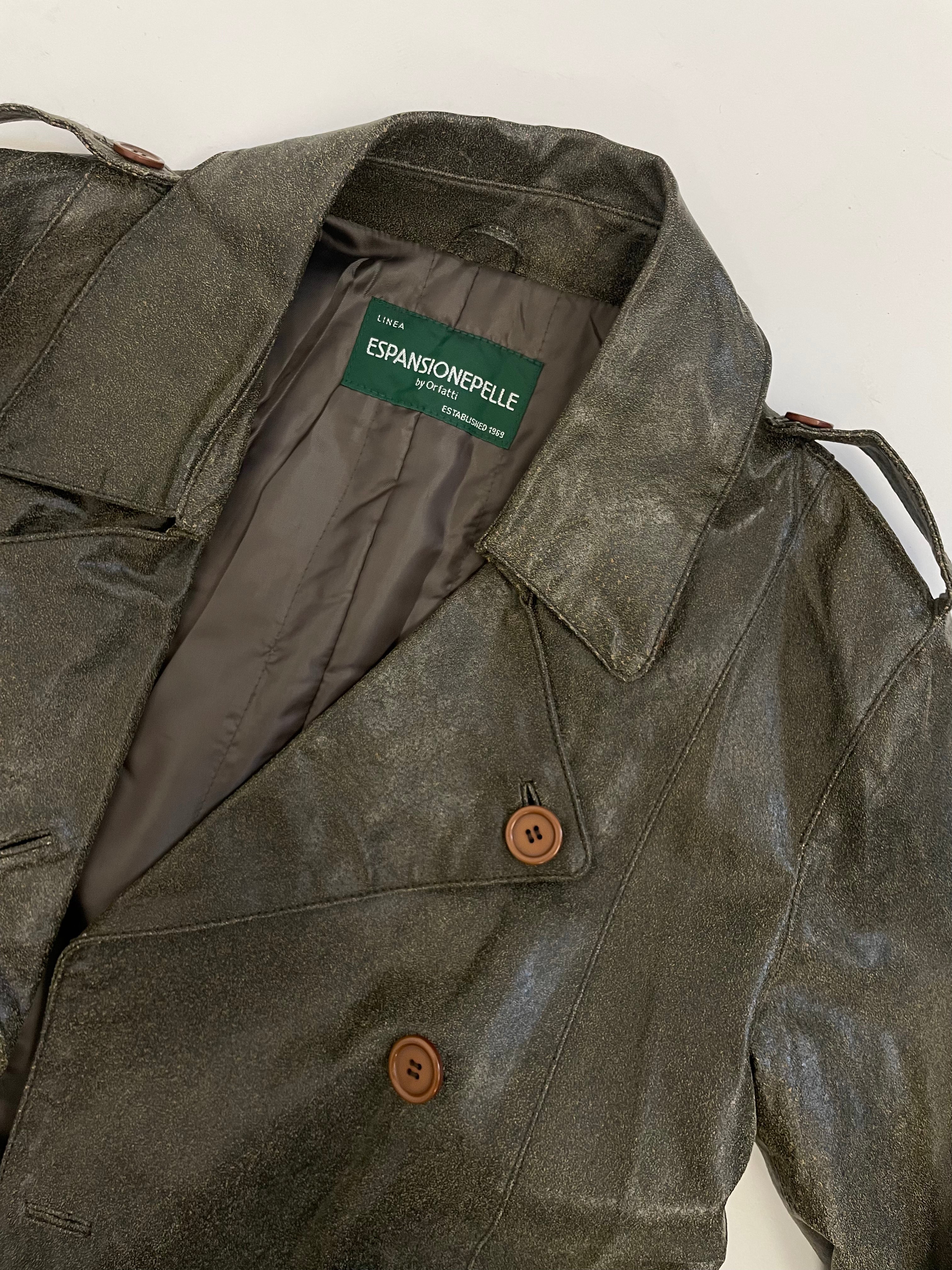 Long leather jacket
