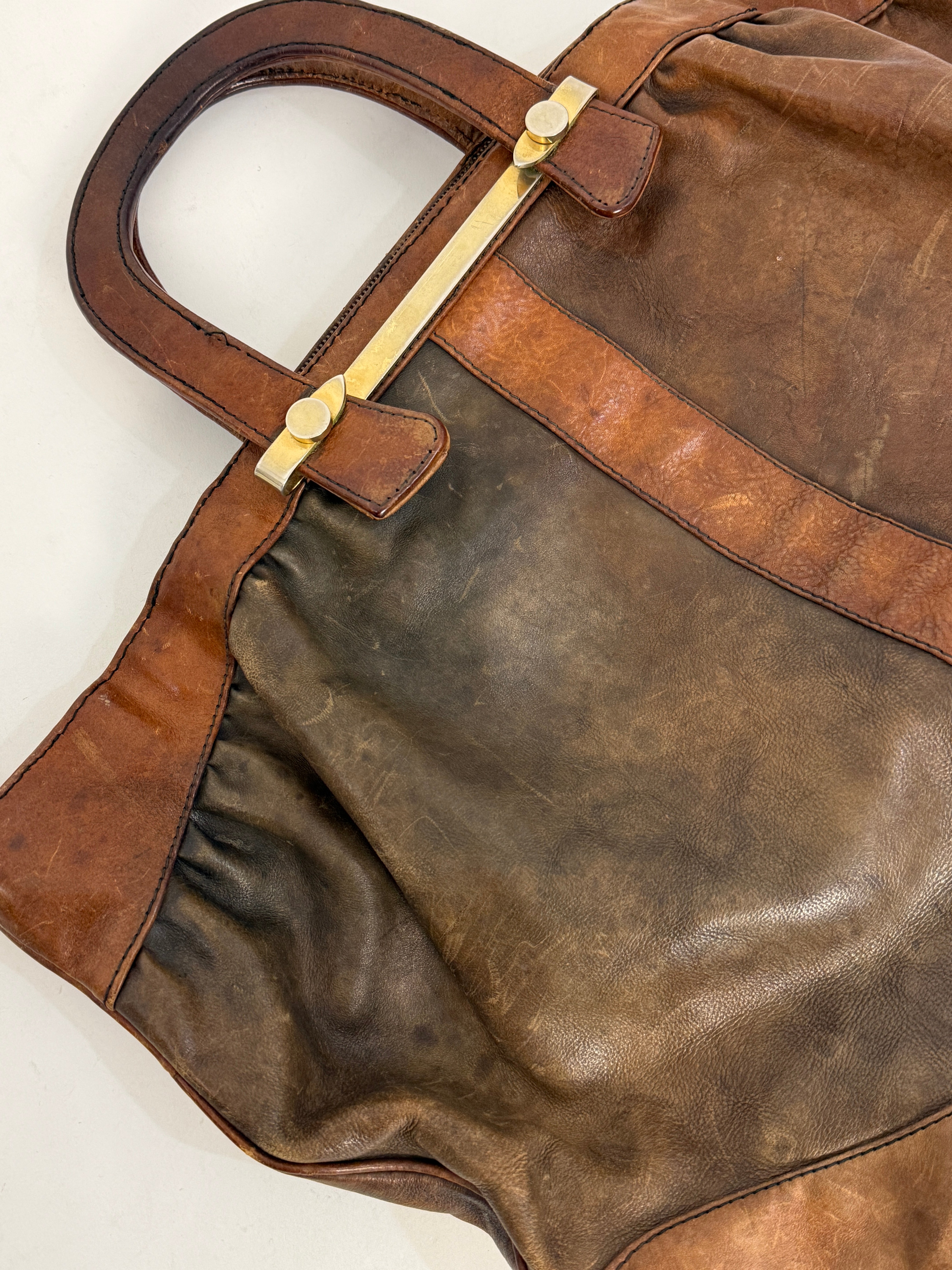 Borsa vintage in pelle marrone - Gabbrielli