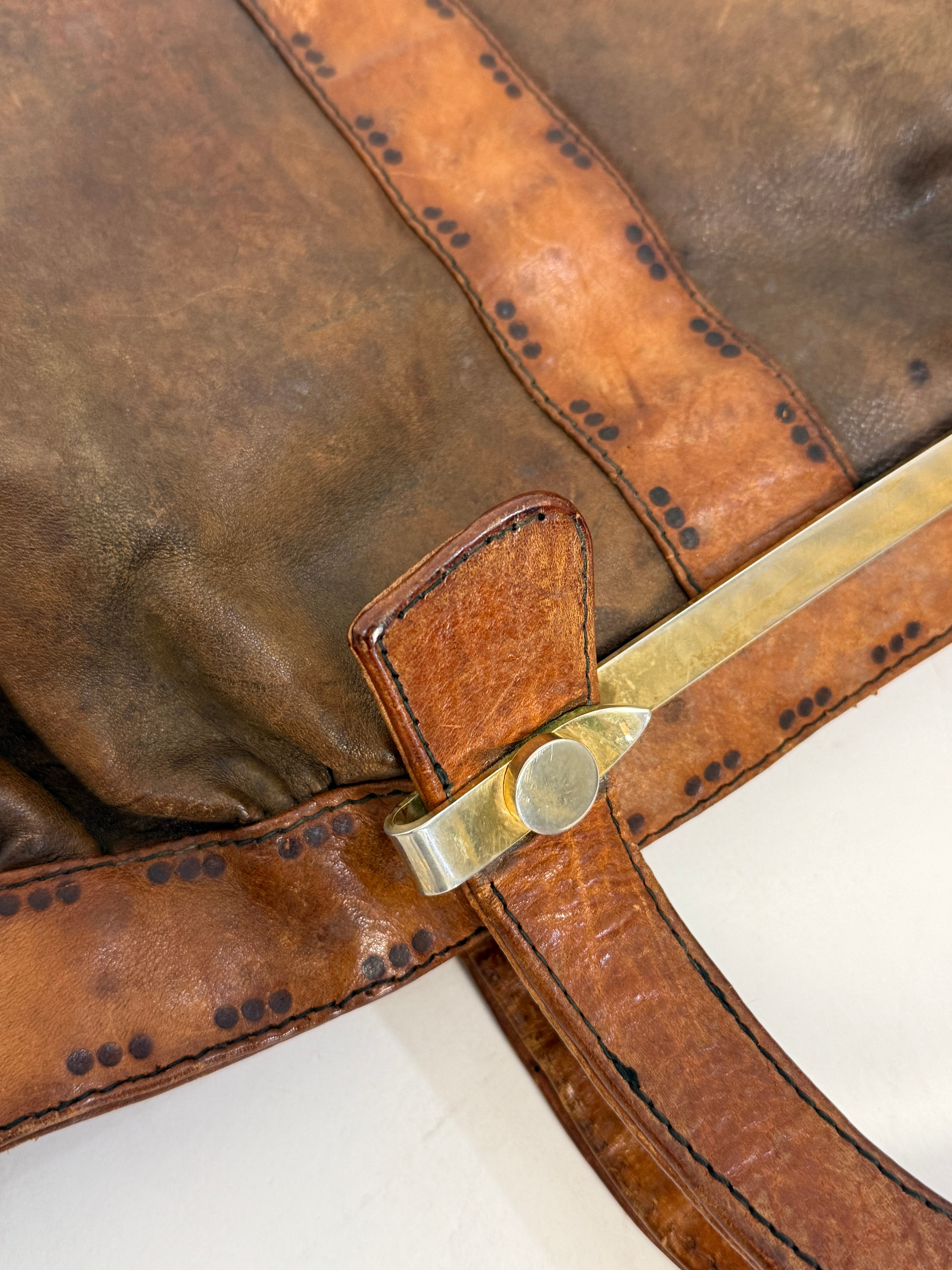 Borsa vintage in pelle marrone - Gabbrielli