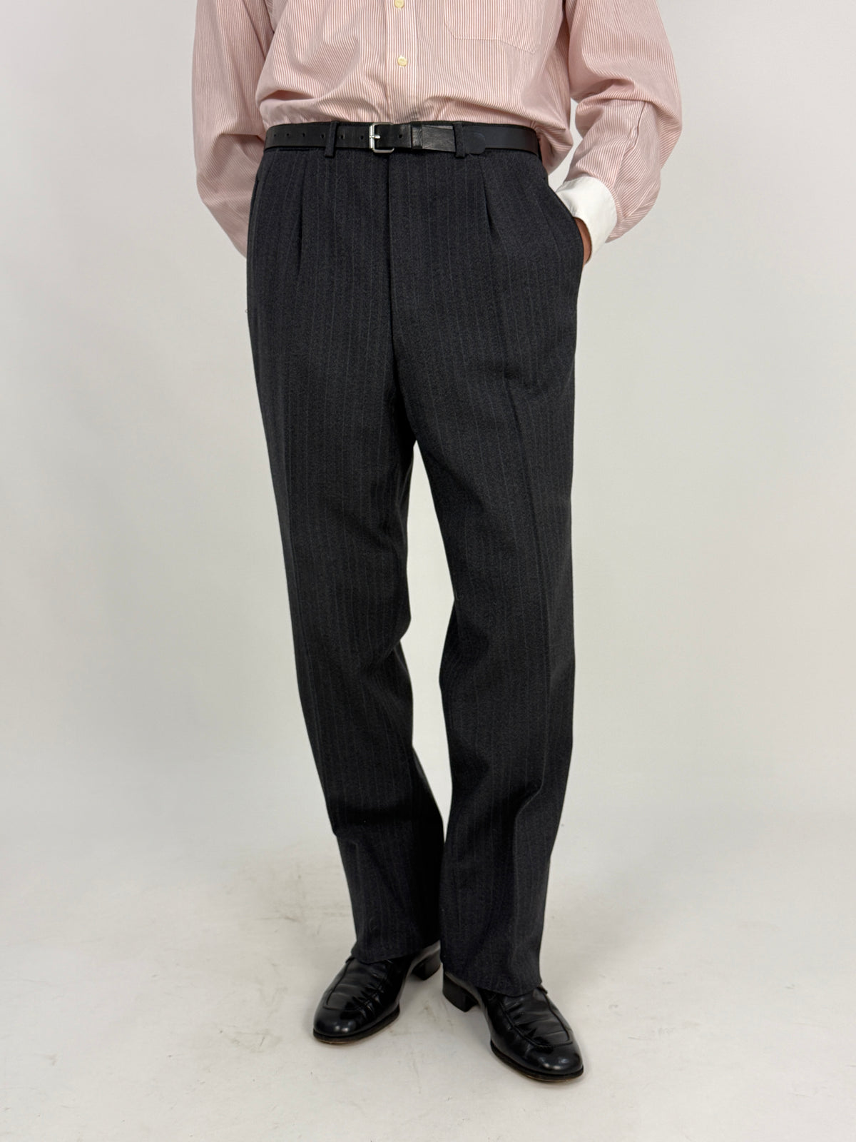 Abito Sartoriale Vintage Lebole 3 Pezzi Gessato Grigio - Taglia 48/50