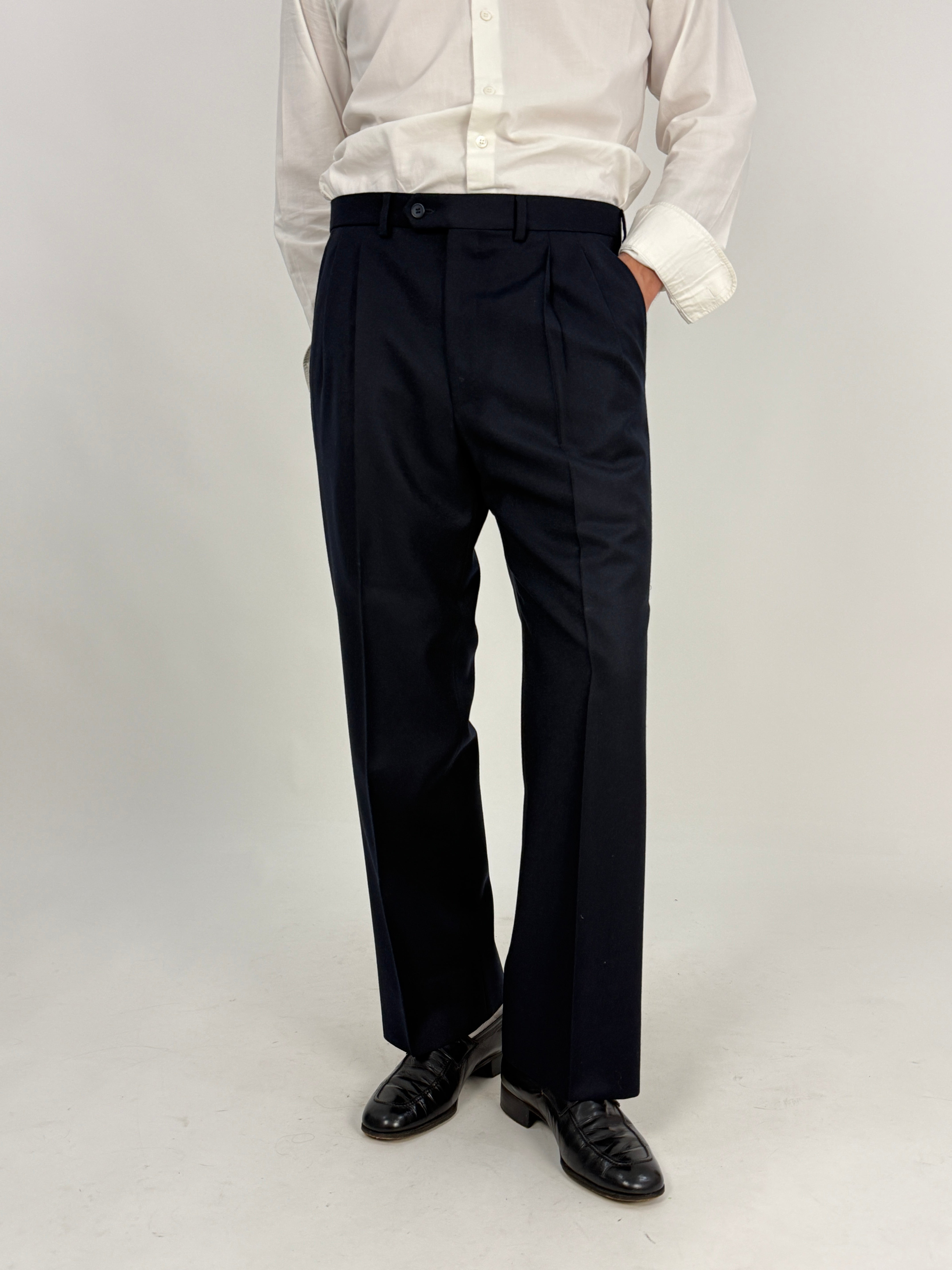 Completo Anni '80 in Lana Blu Notte - Taglia 50