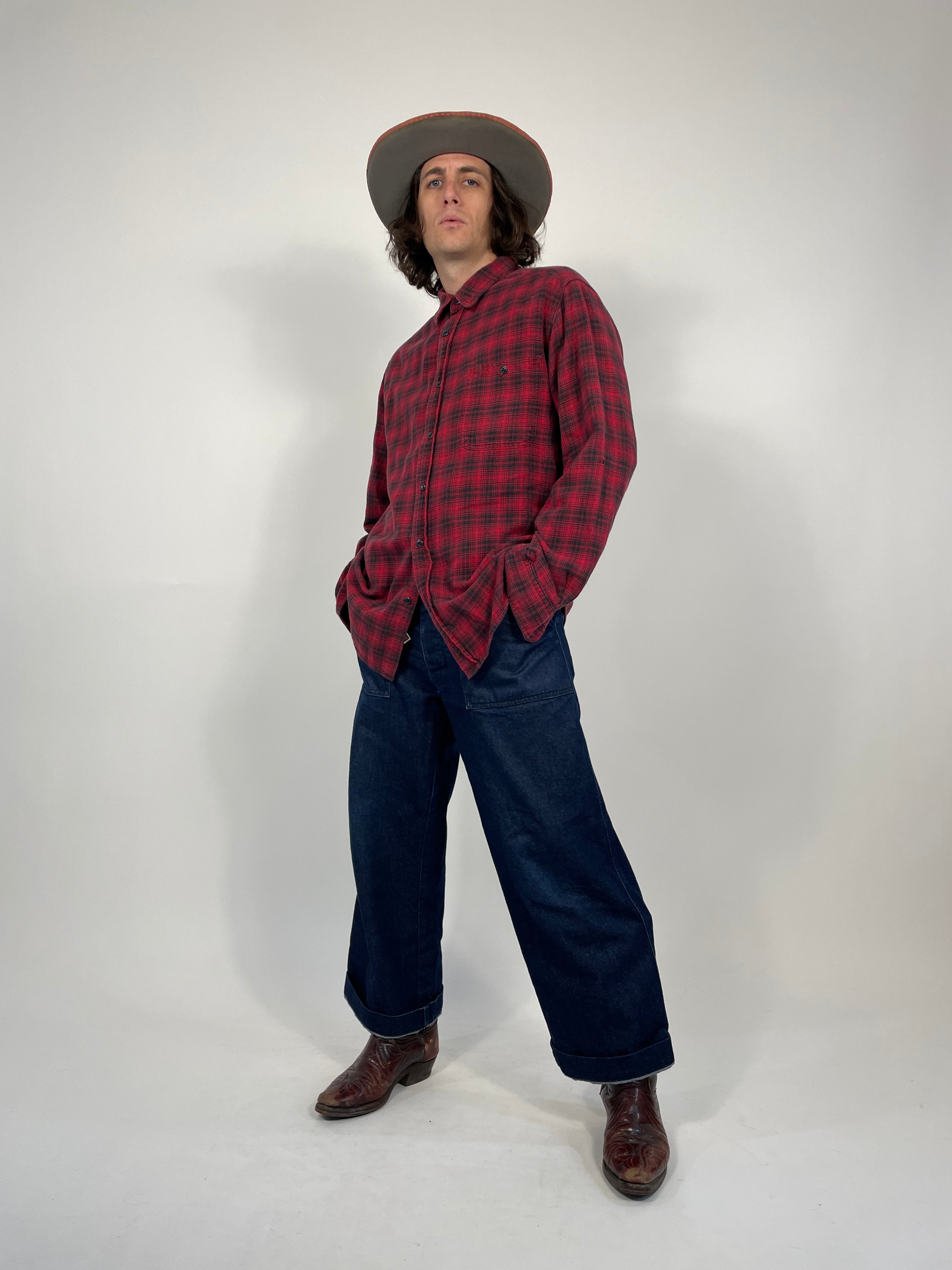 camicia-woolrich-in-flanella-di-cotone-aquadri-colore-rosso-e-nero