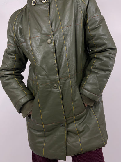 Leather jacket green
