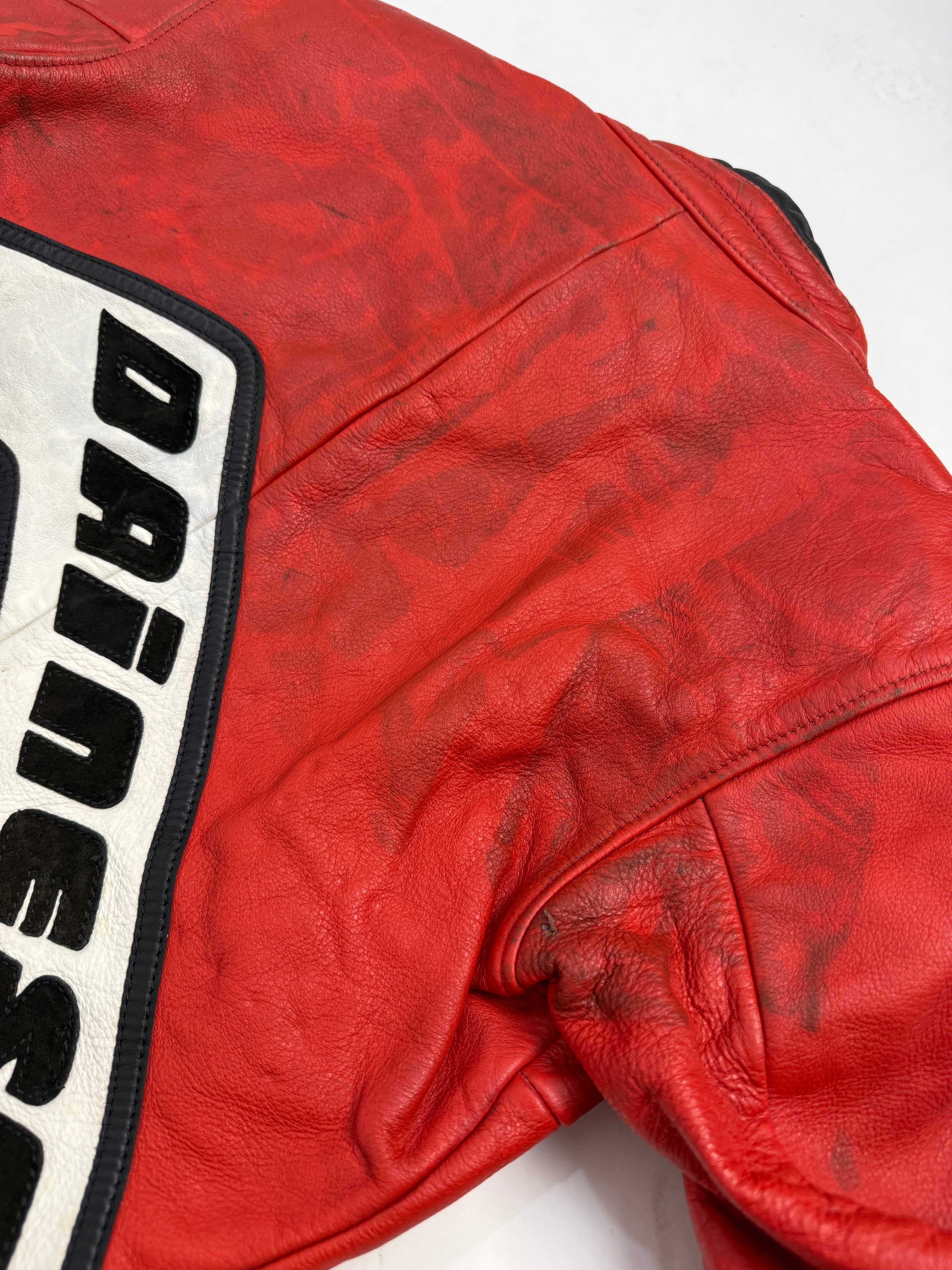 Giacca Dainese vintage in pelle rossa anni '80