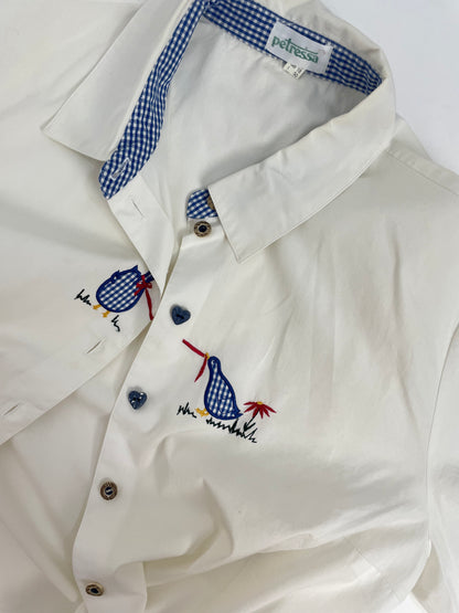 Camicia in cotone con ricami