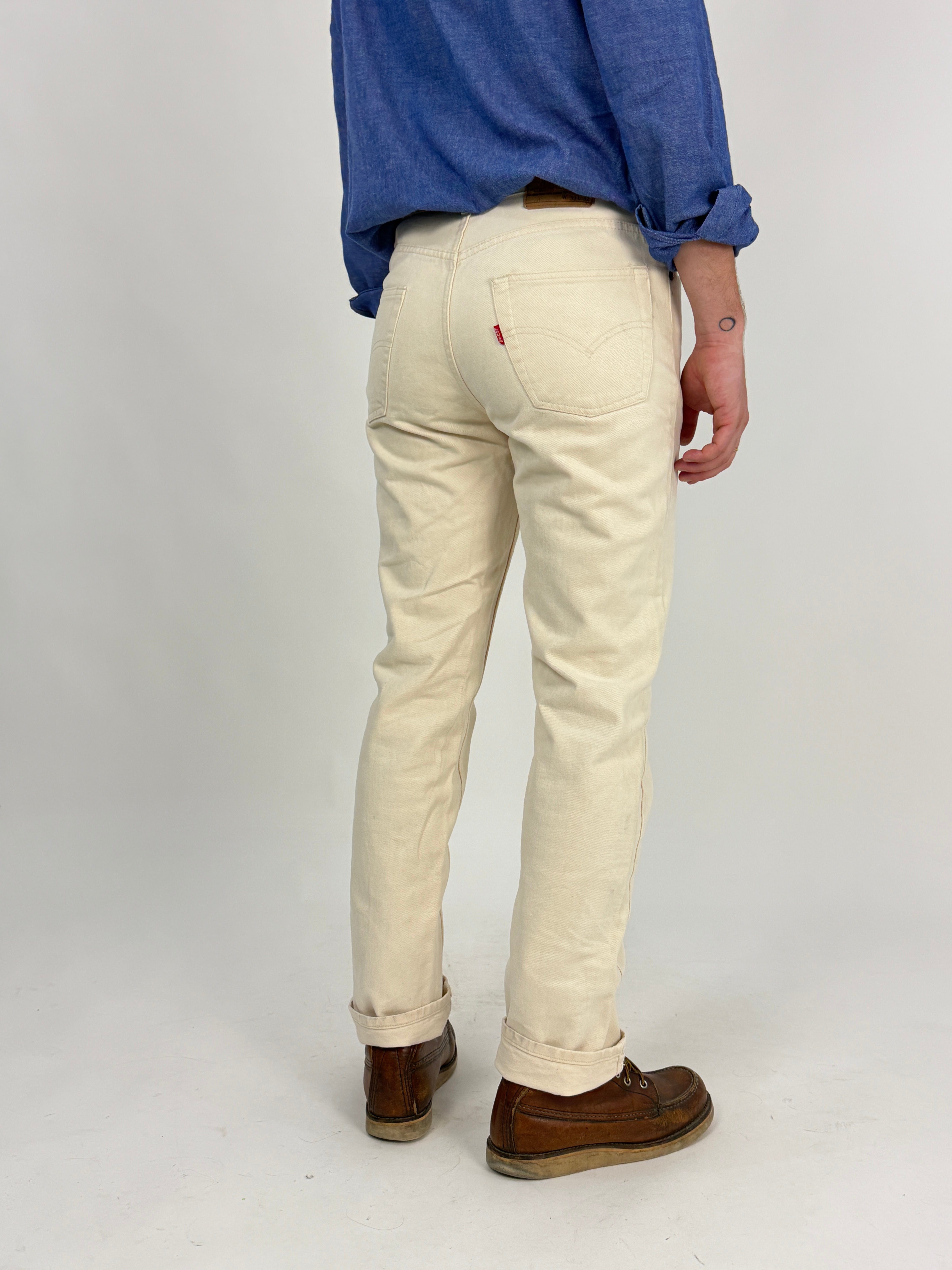 Levi's 501 Ecru Made in USA - vista posteriore
