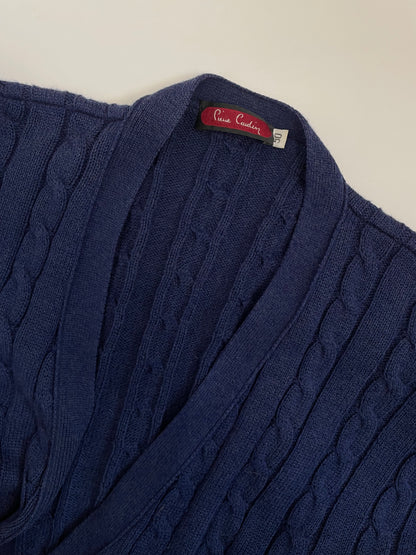 cardigan-pierre-cardin-vintage-in-cotone-a-trecce-colore-blu