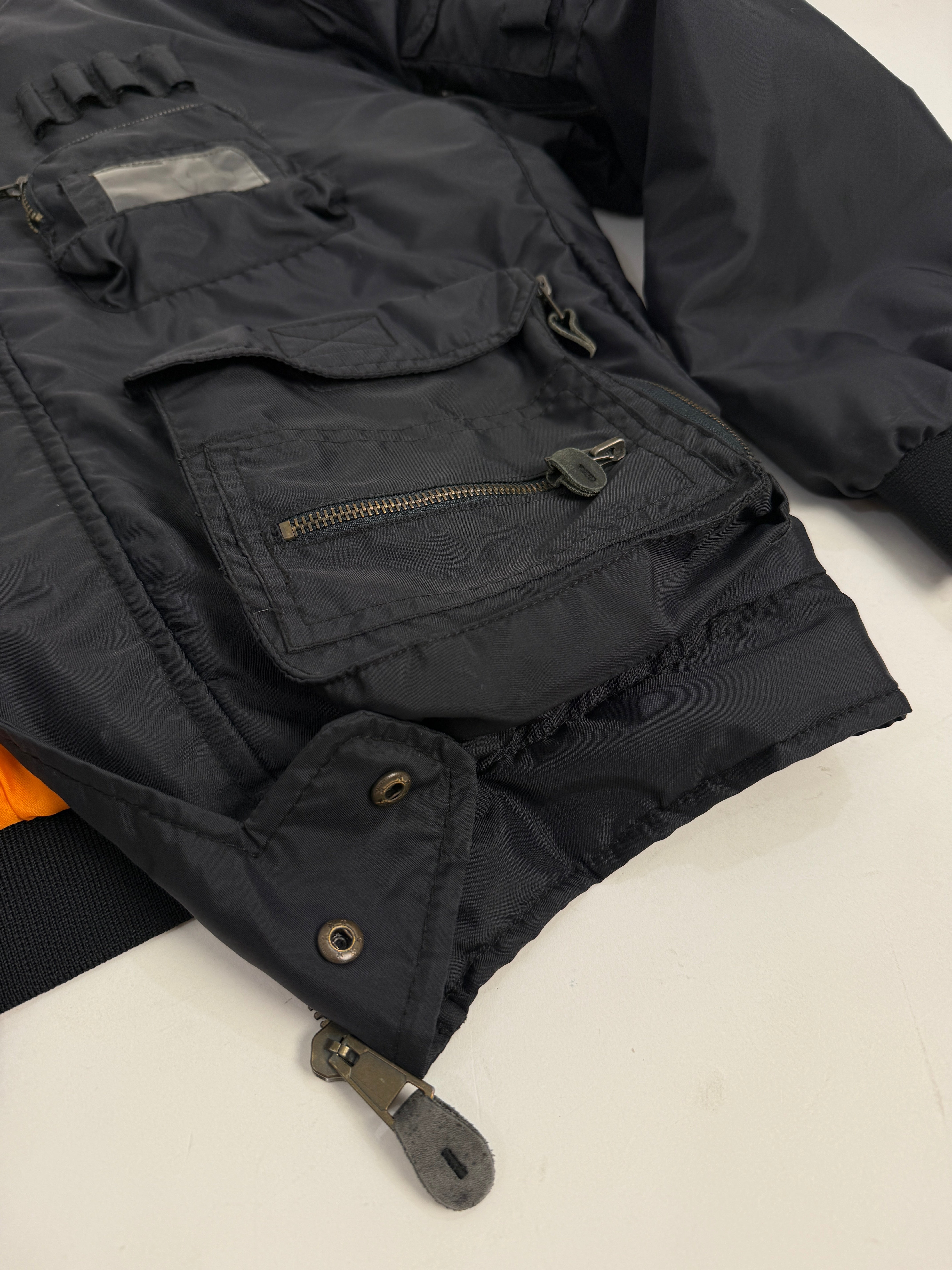 Bomber USAF F-16 Tactical Flight Jacket Fodera Arancione - Taglia L