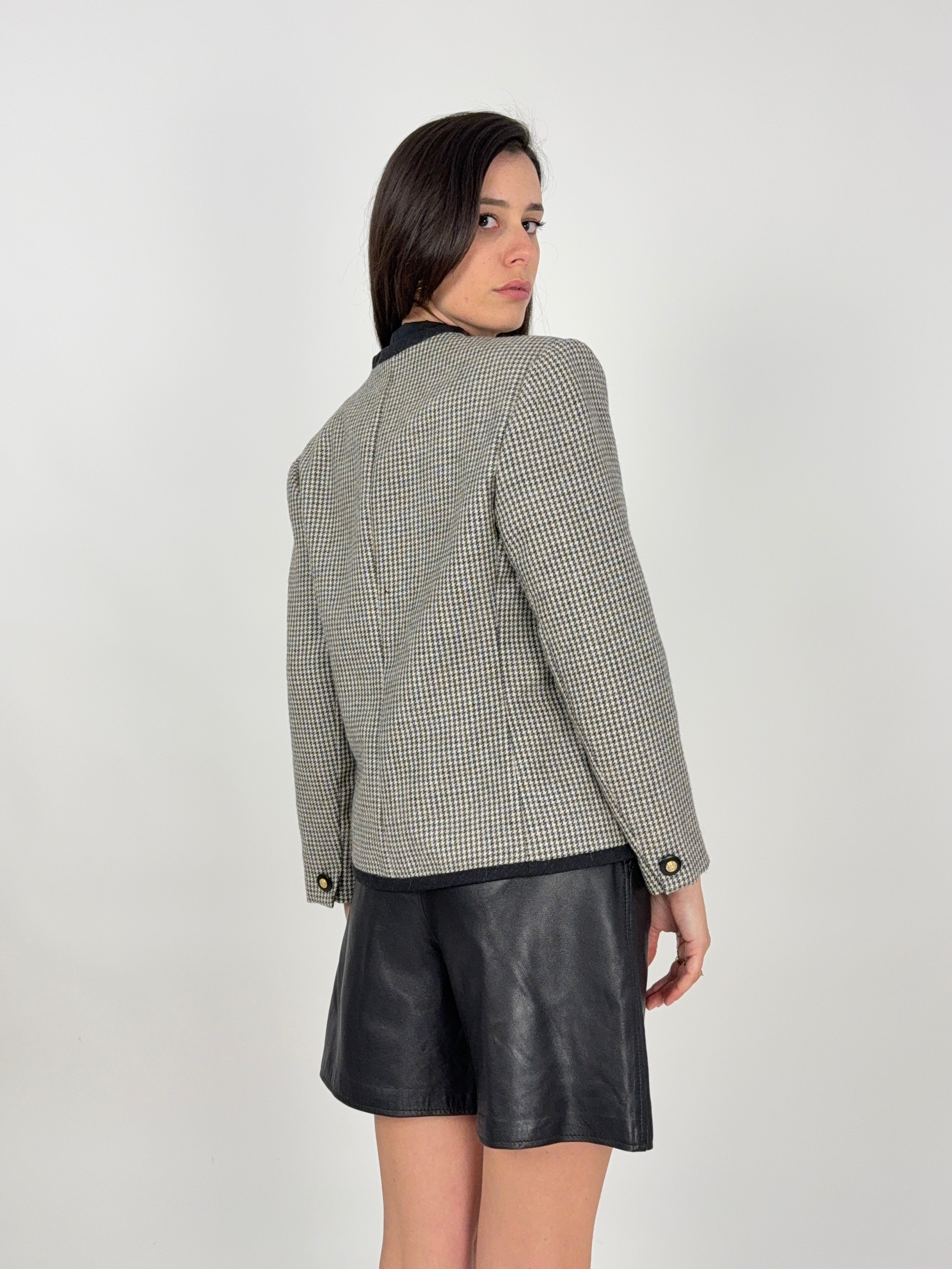 Giacca vintage Luisa Spagnoli in Lana e Alpaca Pied-de-Poule