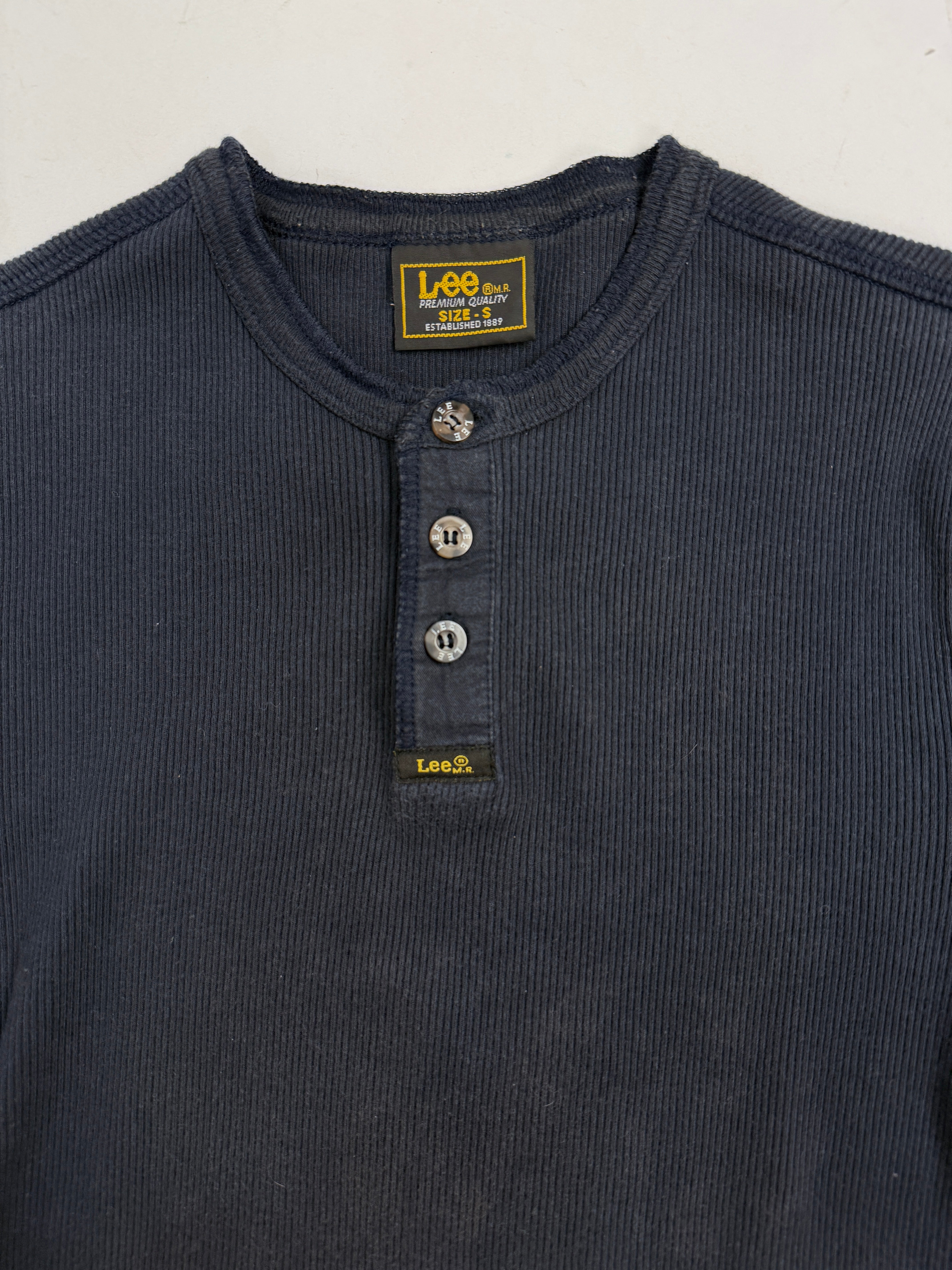 T-Shirt Lee Henley a Costine Vintage - Taglia S