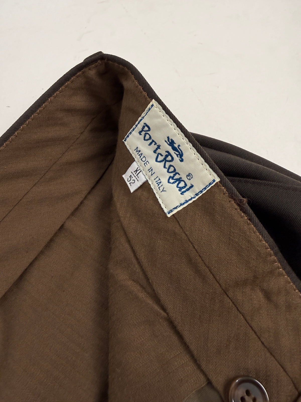 Pantaloni Sartoriali Port Royal - dettaglio etichetta originale Port Royal Made in Italy