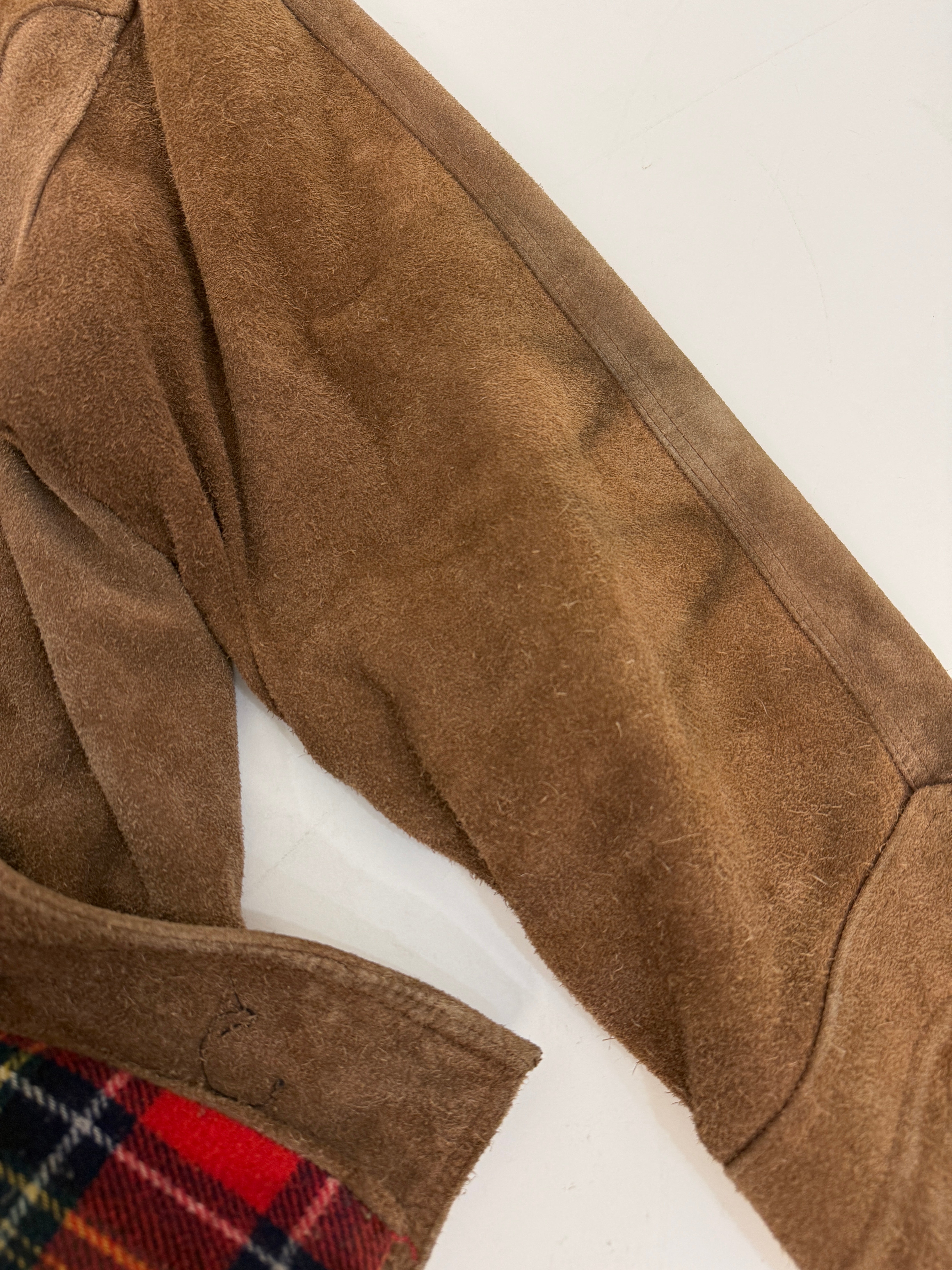 Giacca Western Ranch Coat Spitfire Camoscio Fodera Tartan Anni '70 - Taglia XL