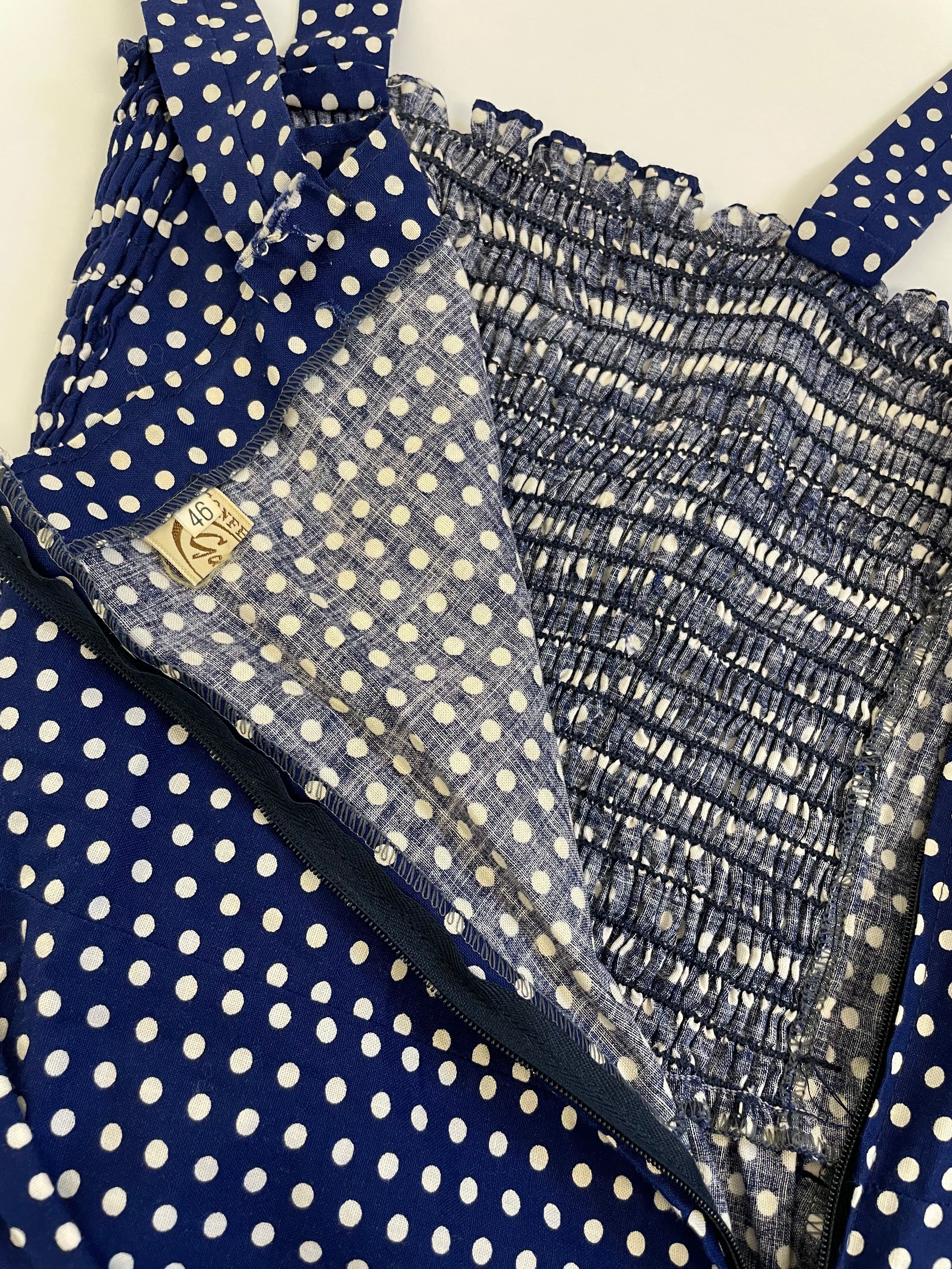 Abito midi a pois anni '70