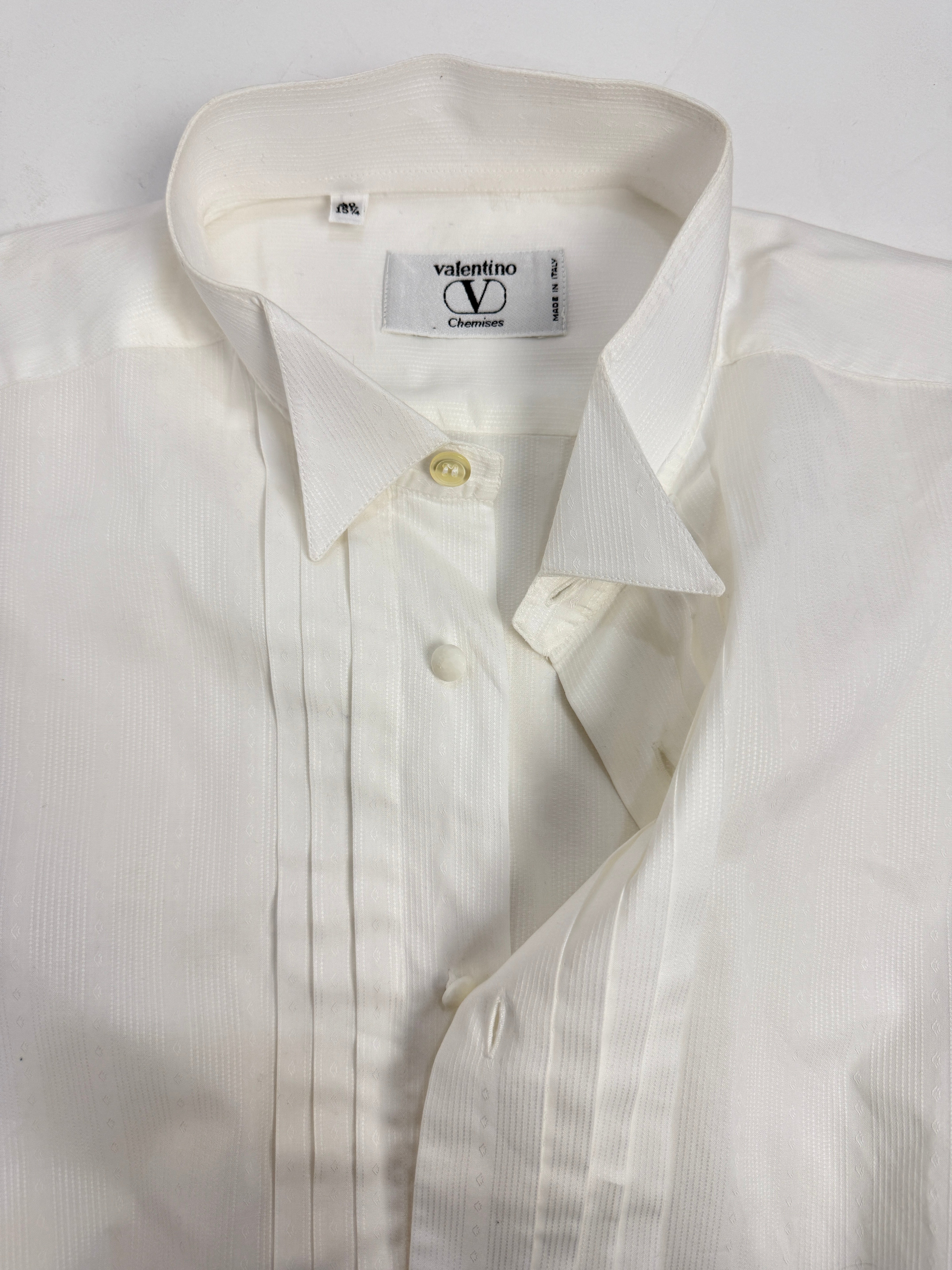 camicia valentino vintage in cotone ottico da cerimonia uomo