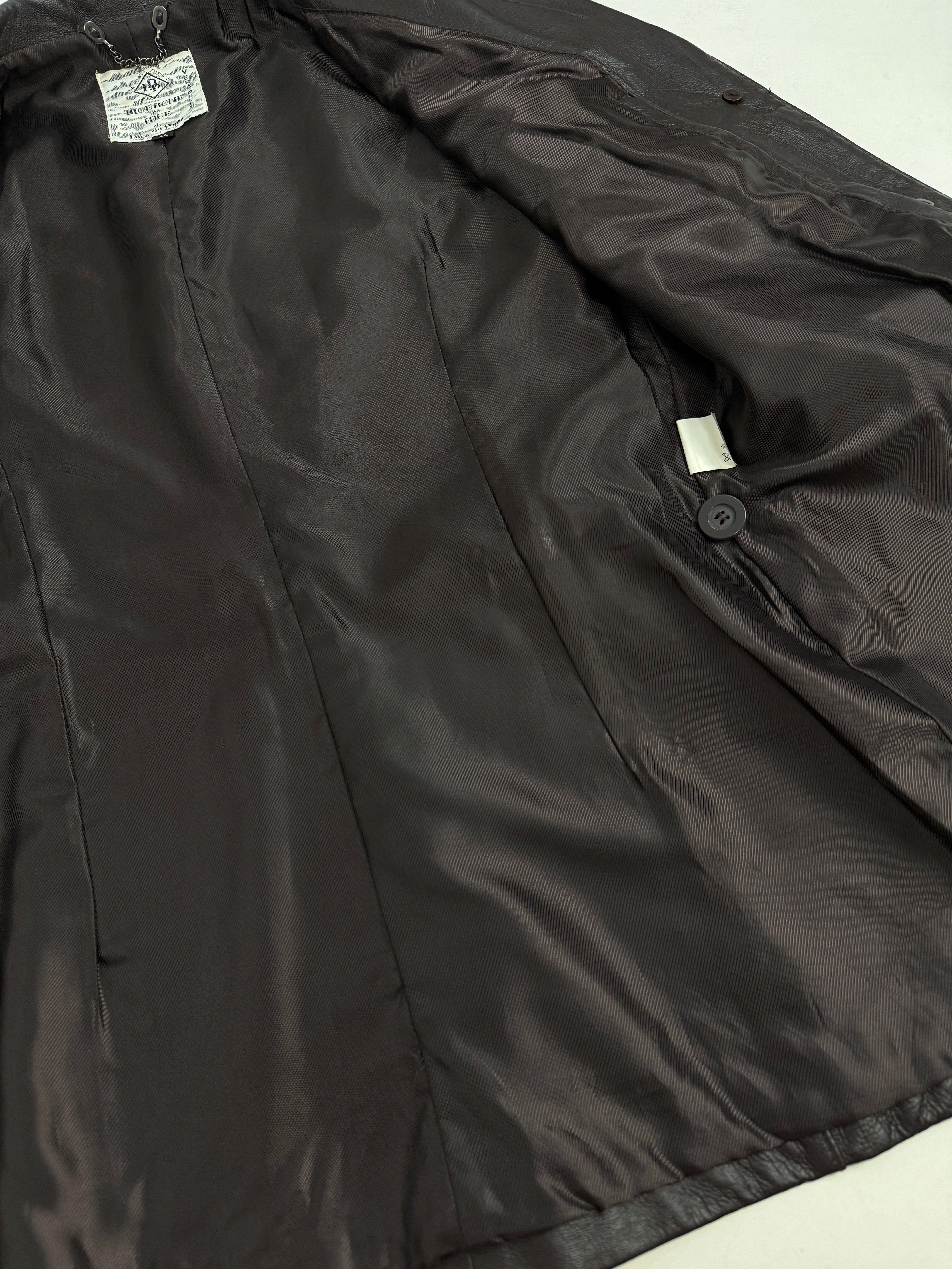 Blazer Anni '90 Vera Pelle Marrone Scuro - Taglia L