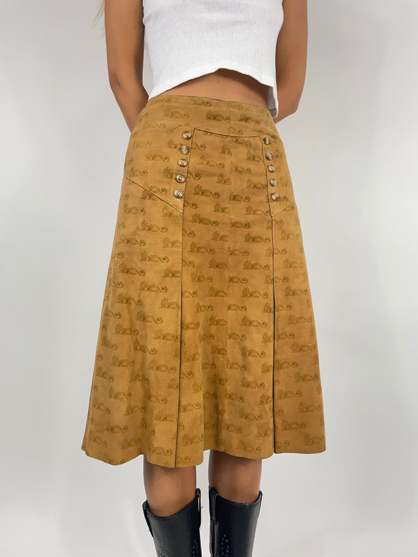 Tailored skirt 1970 Real leather