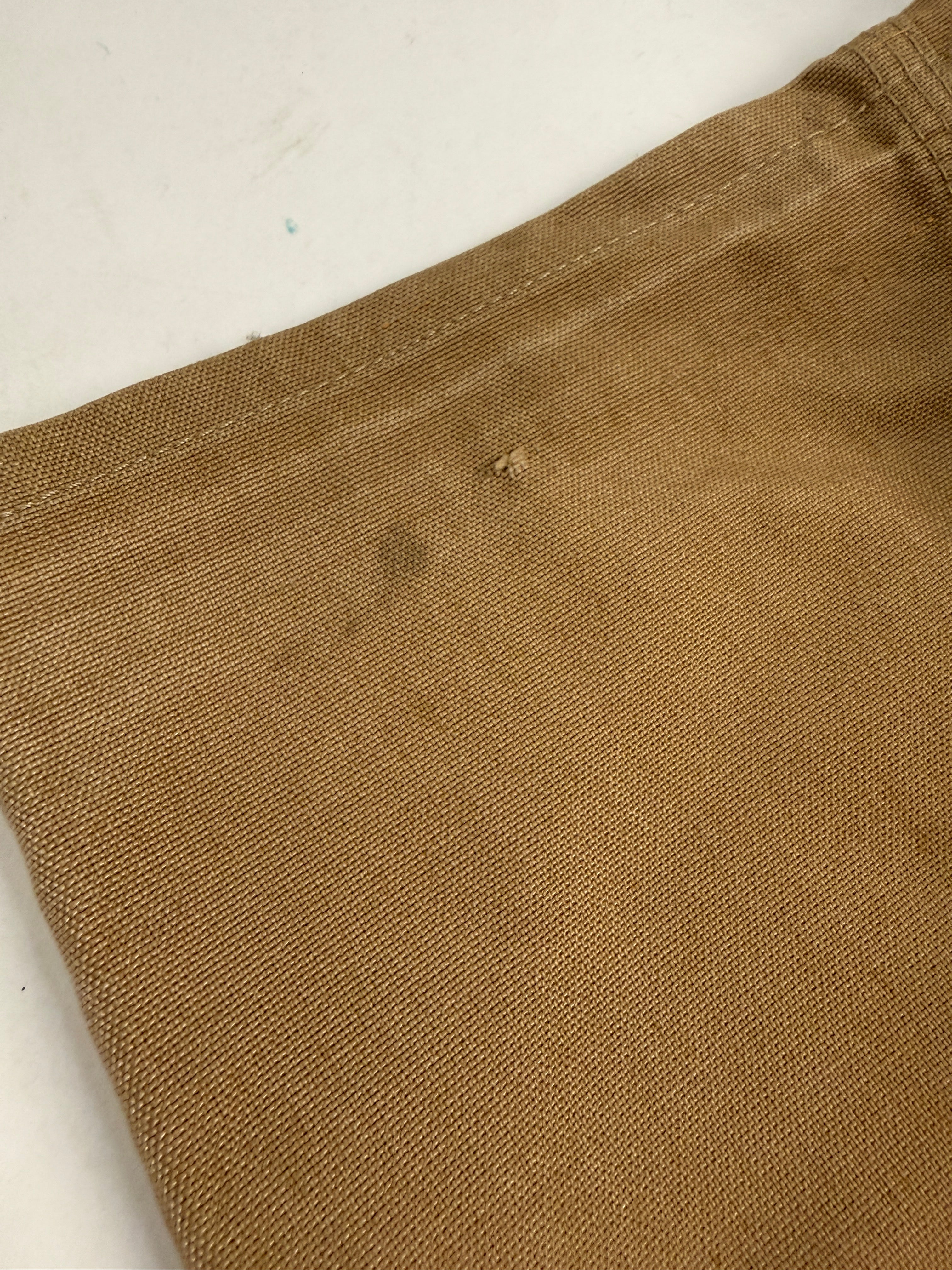 Lee Double Knee Vintage Donna W28 L32 Canvas Tan - dettaglio tessuto canvas con piccolo difetto visibile