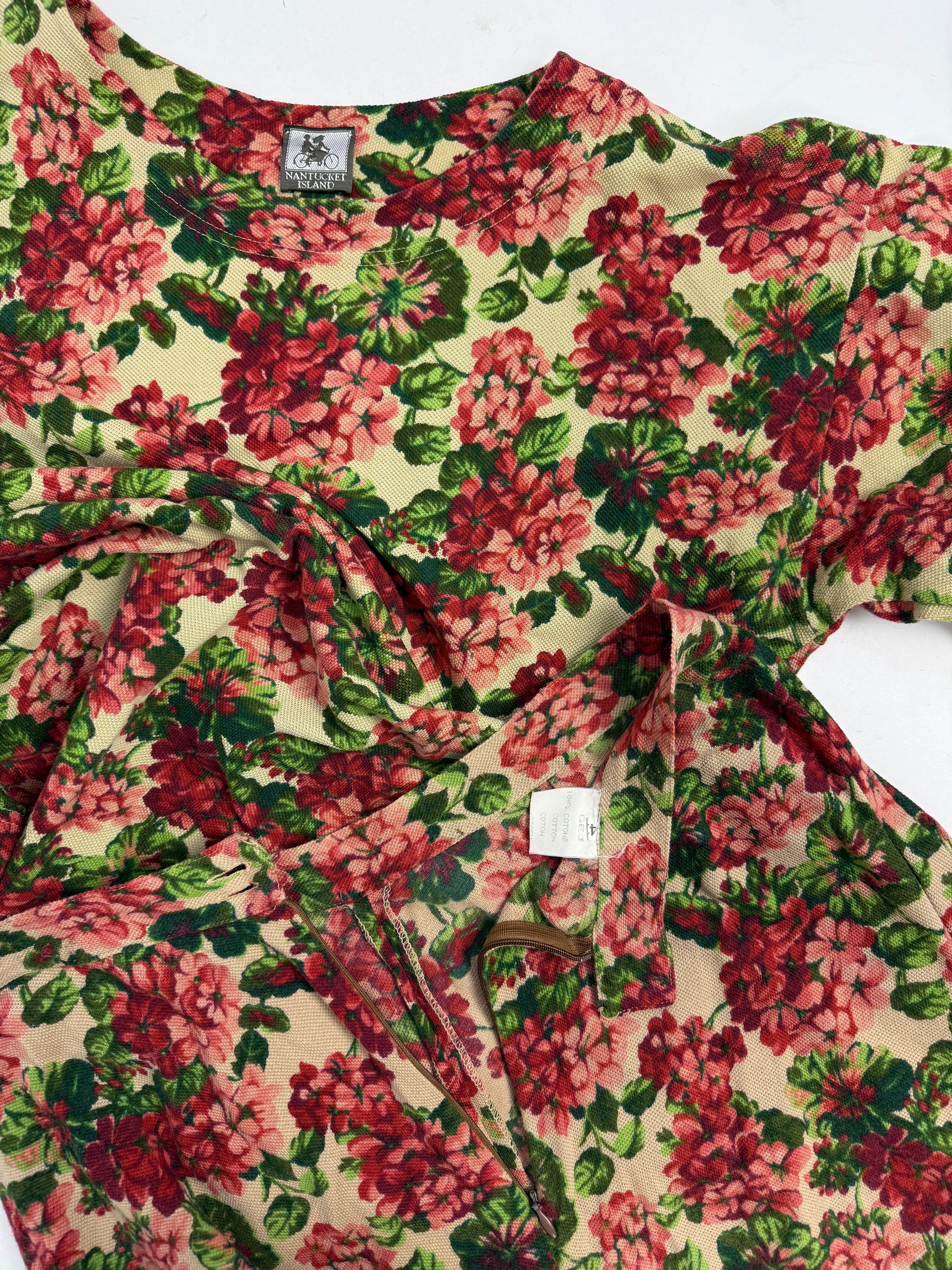 Set coordinato Blusa e Gonna in cotone a fiori